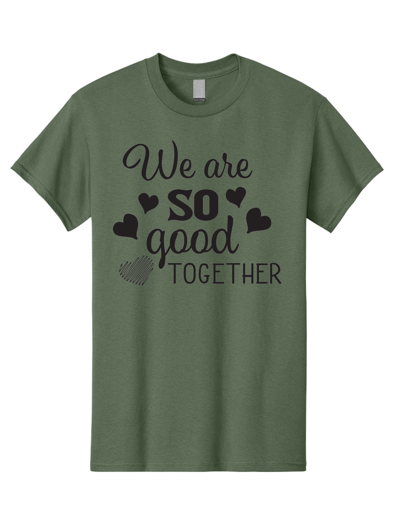 We-Are-So-Good-Together Men'S Graphic Tee, 100% Cotton, Comfortable Casual Summer Wear, Machine Washable, Love Quote, Couple Goals, Hearts, Positive Affirmation, Relationship Quote, Black Typography, Heartfelt Message, Together Forever Aad290