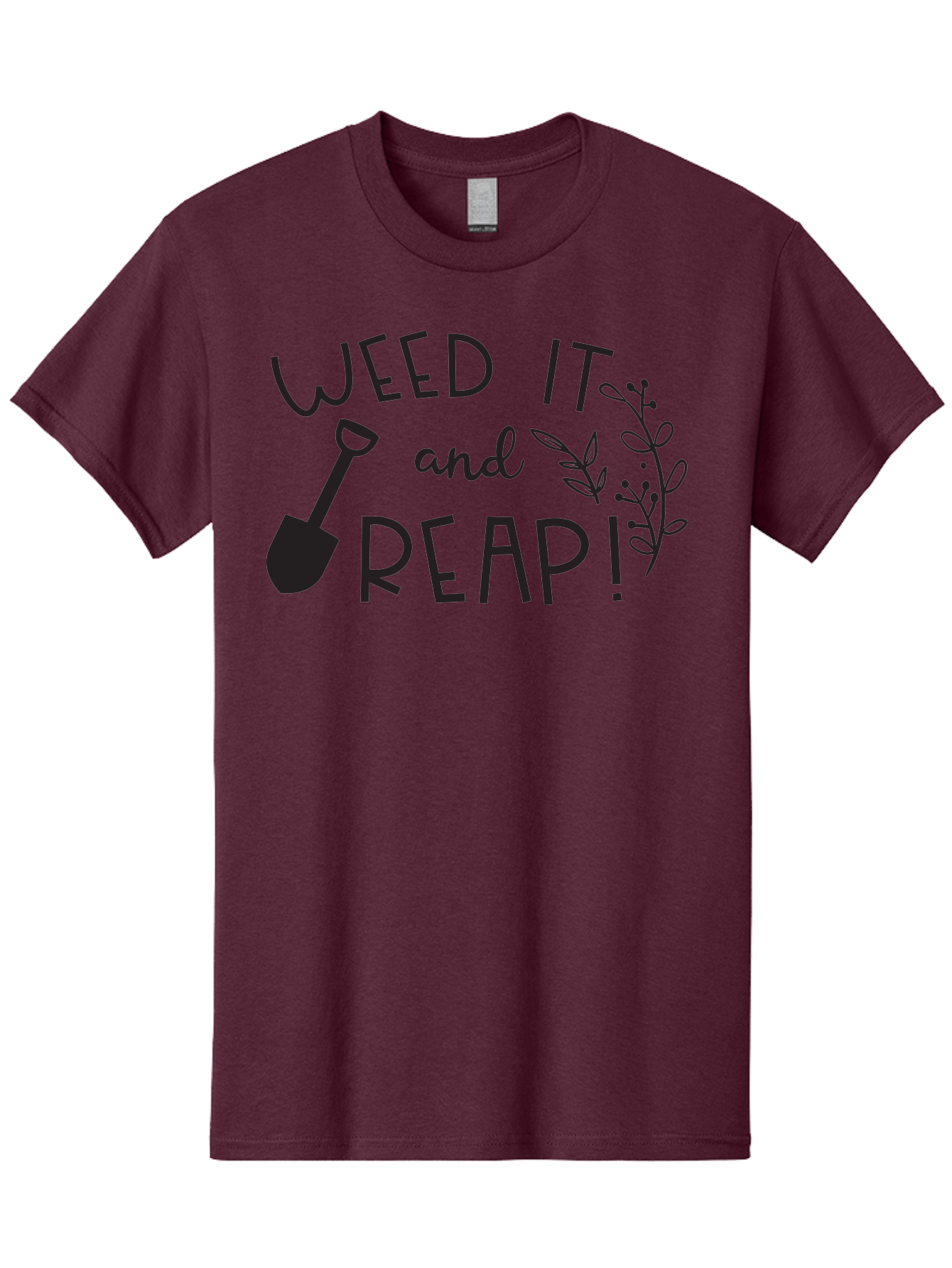 Weed-It-And-Reap Men'S Graphic Tee, 100% Cotton, Comfortable Casual Summer Wear, Machine Washable, Gardening Humor, Weed It And Reap, Funny Gardening Quote, Garden Inspiration, Shovel Illustration, Plant Design, Gardening Puns, Yard Work, Aad294