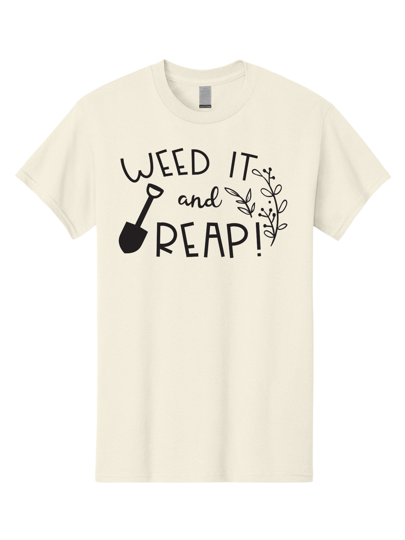 Weed-It-And-Reap Men'S Graphic Tee, 100% Cotton, Comfortable Casual Summer Wear, Machine Washable, Gardening Humor, Weed It And Reap, Funny Gardening Quote, Garden Inspiration, Shovel Illustration, Plant Design, Gardening Puns, Yard Work, Aad294