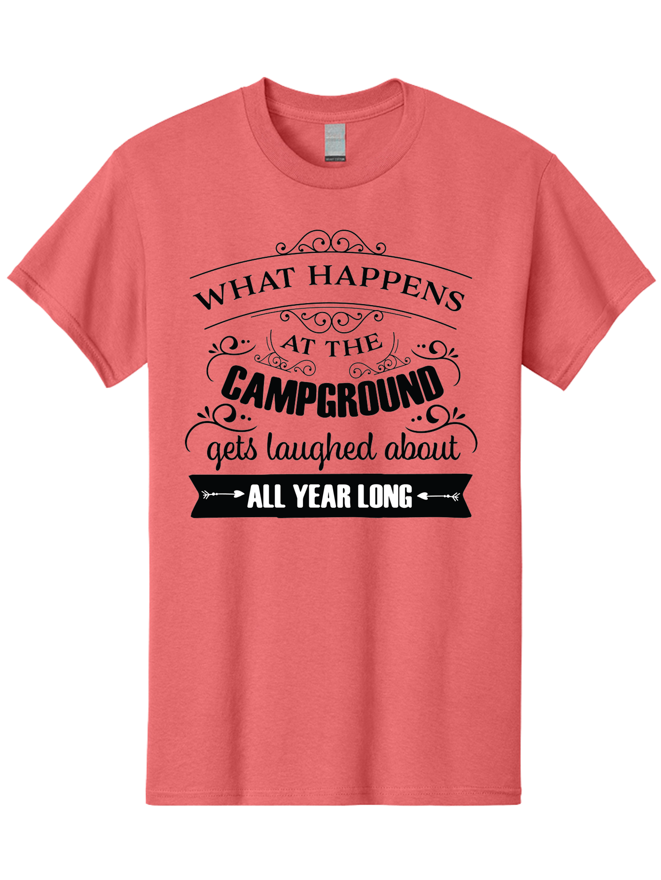 What-Happens-At-The-Campground Men'S Graphic Tee, 100% Cotton, Comfortable Casual Summer Wear, Machine Washable, Camping Funny, Humor Quotes, Outdoorsy Vibe, Camping Adventures, Outdoor Humor, Funny Sayings About Camping, Camping Jokes, Aad298