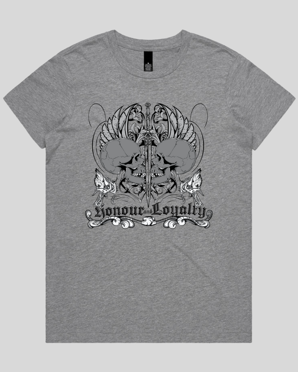 Honour and Loyalty Skull Womens T-Shirt