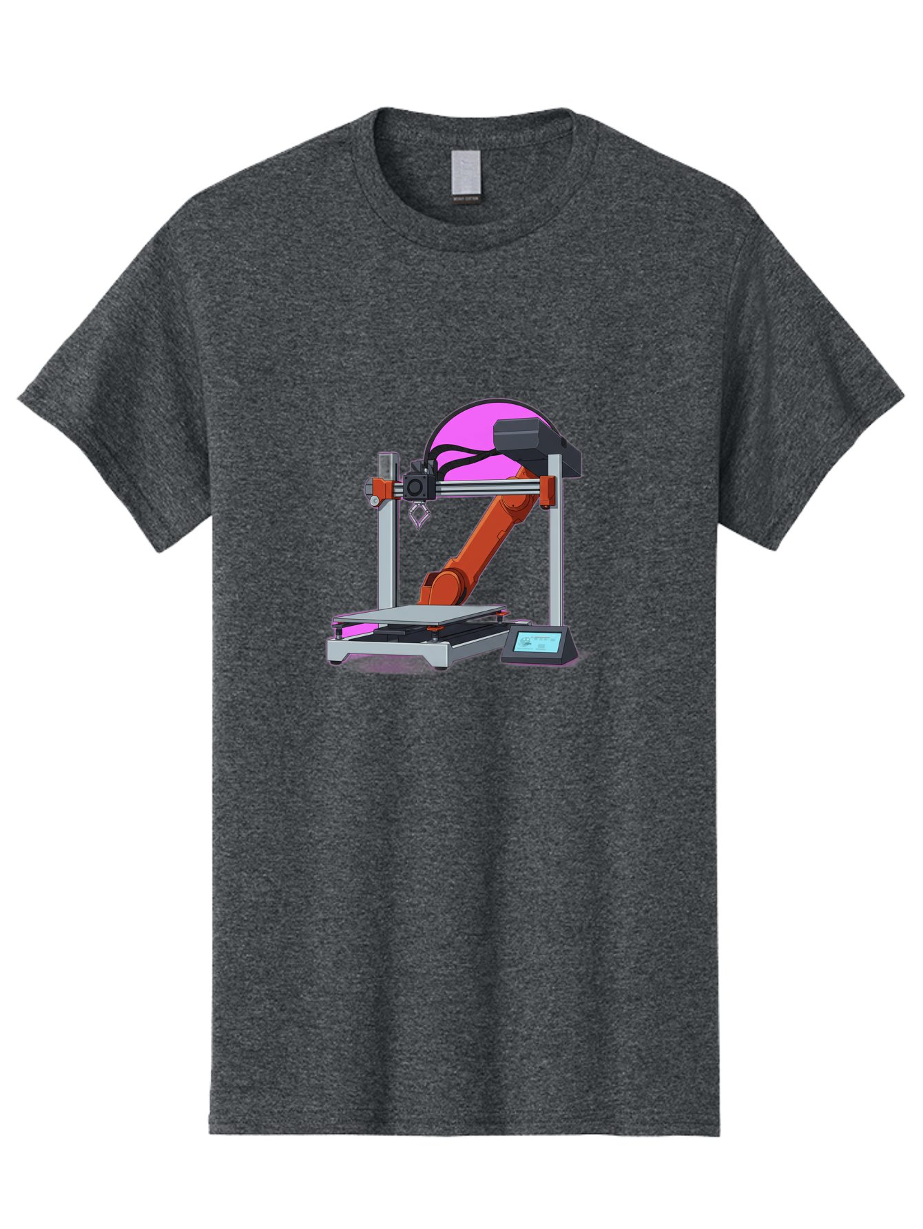 3D-Printer-1 Men'S Graphic Tee, 100% Cotton, Comfortable Casual Summer Wear, Machine Washable, Industrial Robotic Arm, 3D Printing Technology, Additive Manufacturing, Precision Engineering, Futuristic Design, Modern Machinery, Baa002