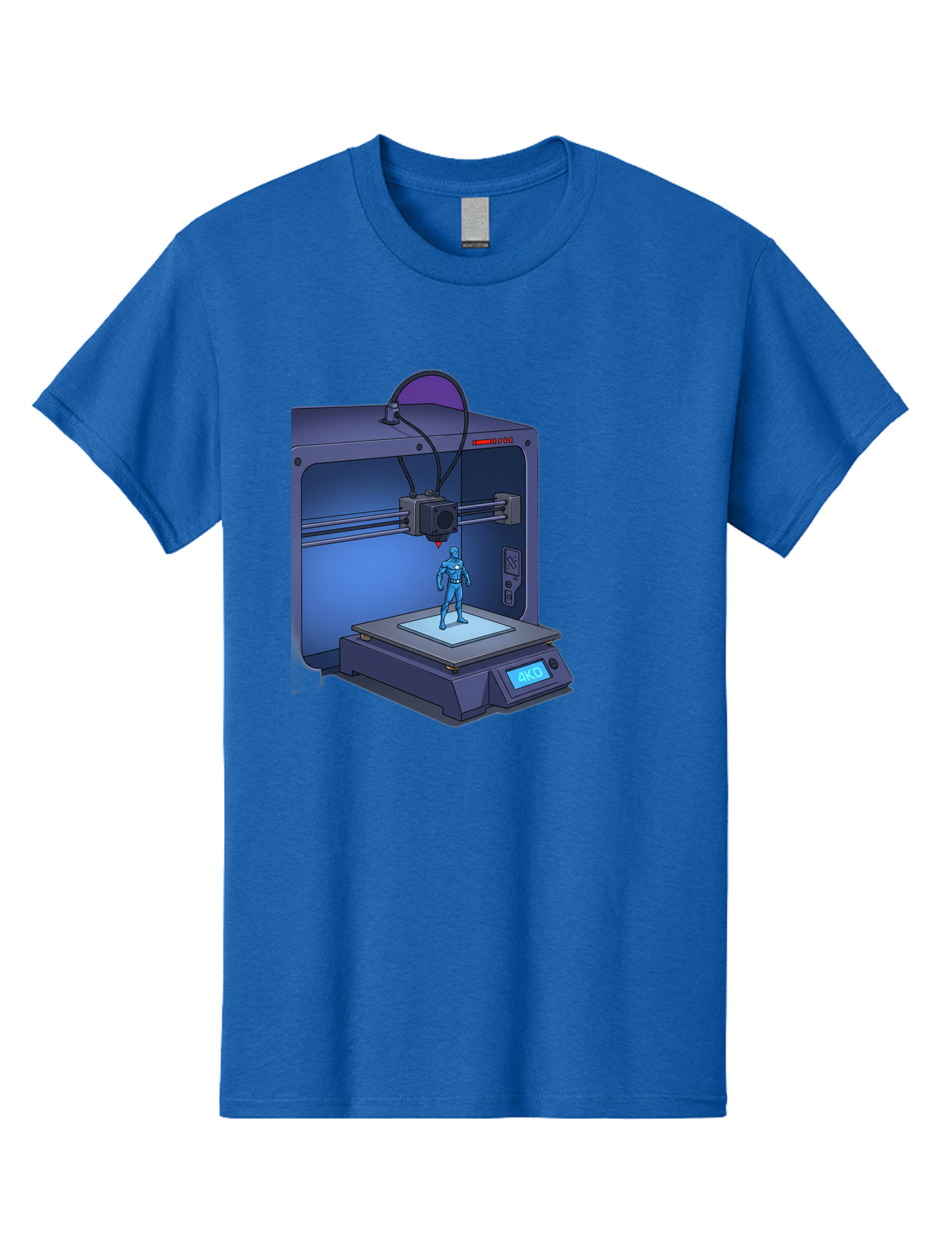 3D-Printer-10 Men'S Graphic Tee, 100% Cotton, Comfortable Casual Summer Wear, Machine Washable, 3D Printing Technology, Futuristic Design, Robotic Figure, Precise Manufacturing, Innovative Machinery, Additive Manufacturing, Ako Baa003