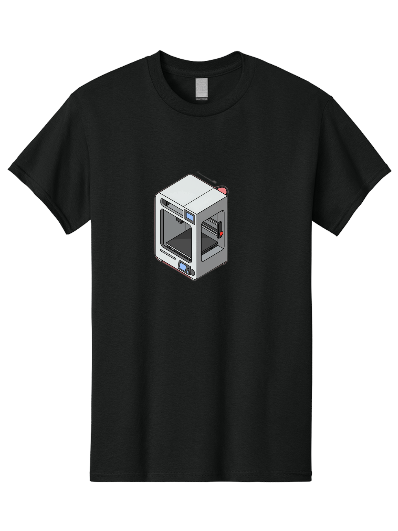 3D-Printer-11 Men'S Graphic Tee, 100% Cotton, Comfortable Casual Summer Wear, Machine Washable, 3D Printing Technology, Additive Manufacturing, Rapid Prototyping, Digital Fabrication, Futuristic Design, Modern Machinery, Precision Engineering, Baa004