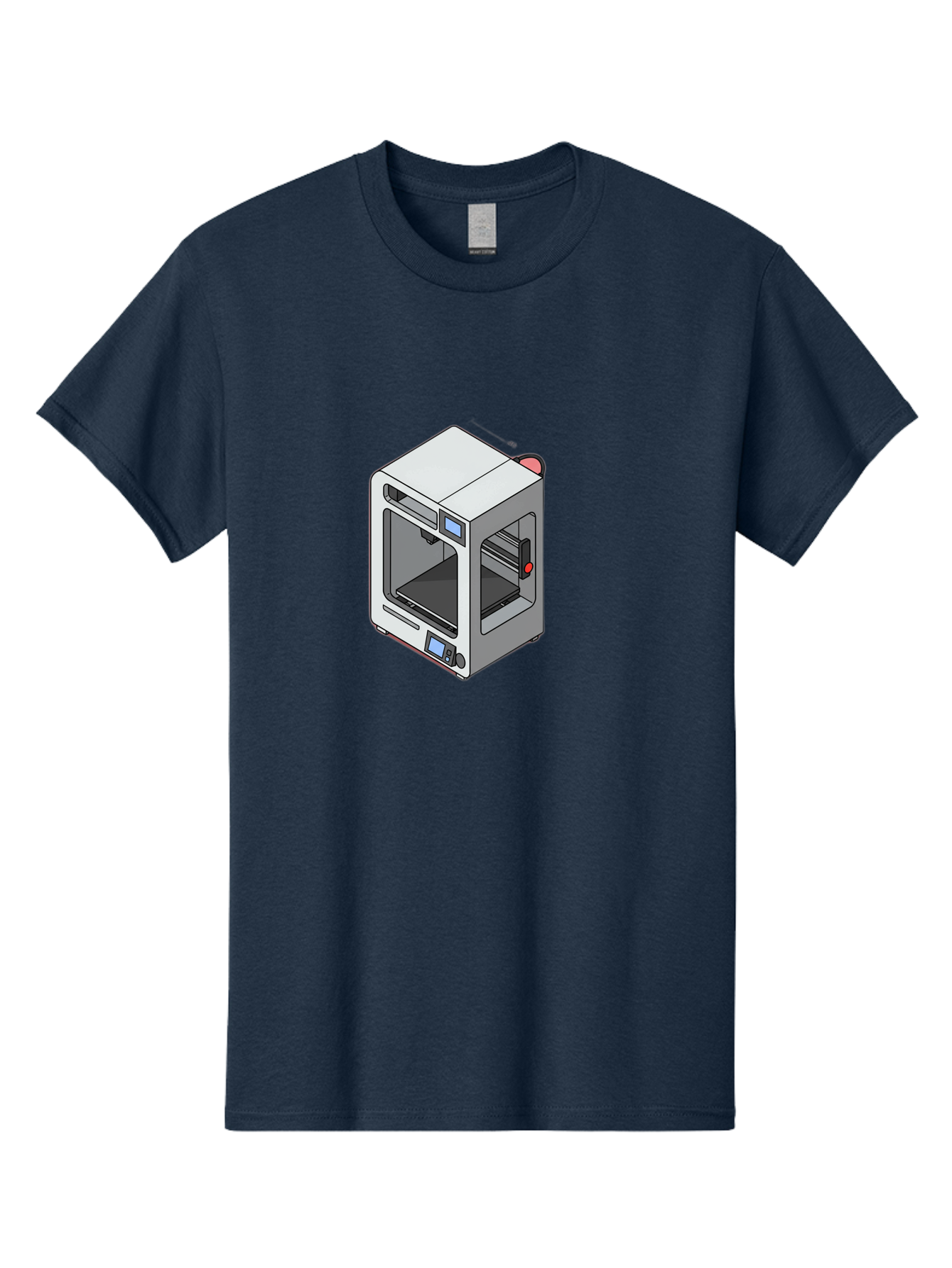 3D-Printer-11 Men'S Graphic Tee, 100% Cotton, Comfortable Casual Summer Wear, Machine Washable, 3D Printing Technology, Additive Manufacturing, Rapid Prototyping, Digital Fabrication, Futuristic Design, Modern Machinery, Precision Engineering, Baa004