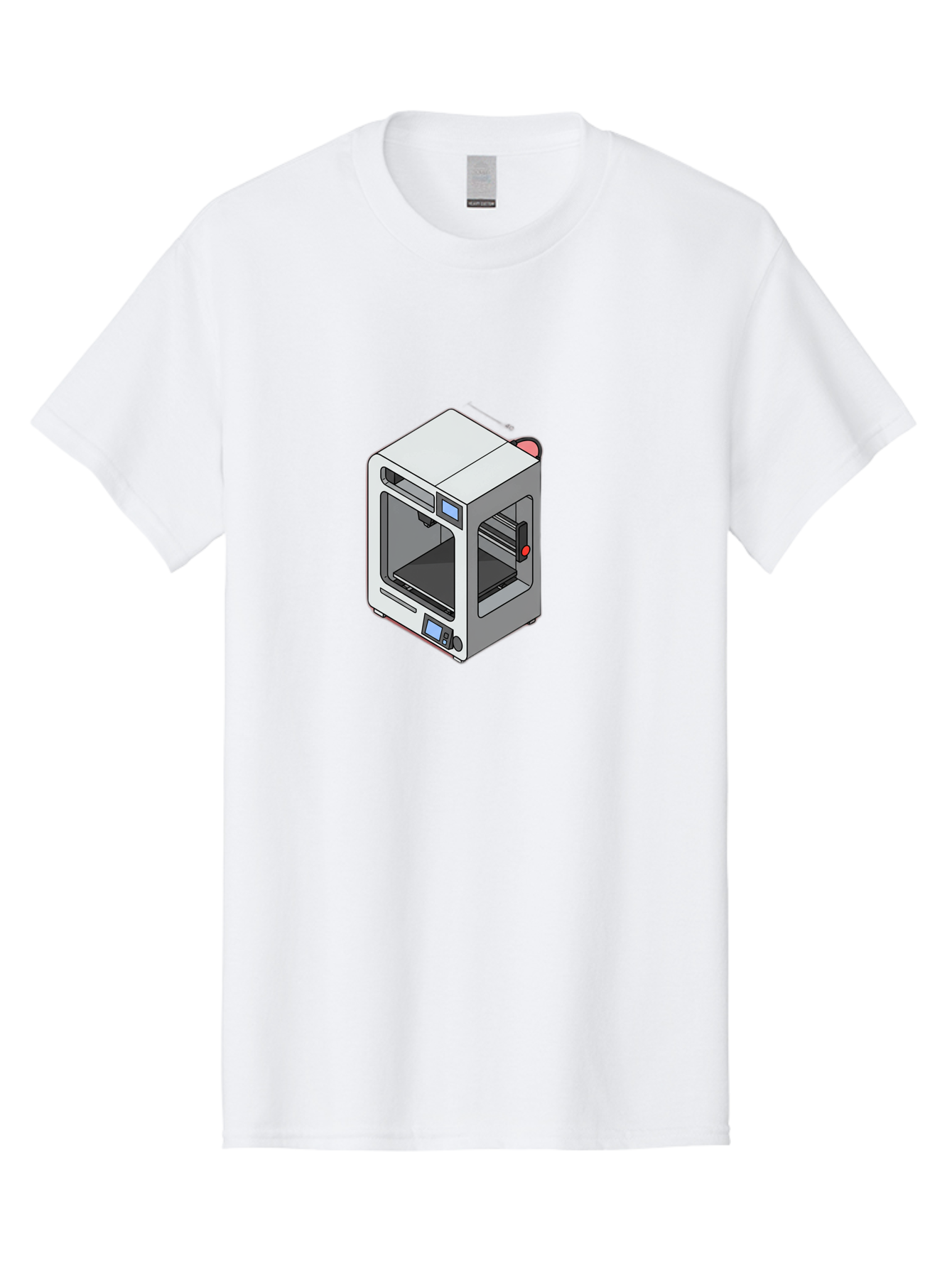 3D-Printer-11 Men'S Graphic Tee, 100% Cotton, Comfortable Casual Summer Wear, Machine Washable, 3D Printing Technology, Additive Manufacturing, Rapid Prototyping, Digital Fabrication, Futuristic Design, Modern Machinery, Precision Engineering, Baa004