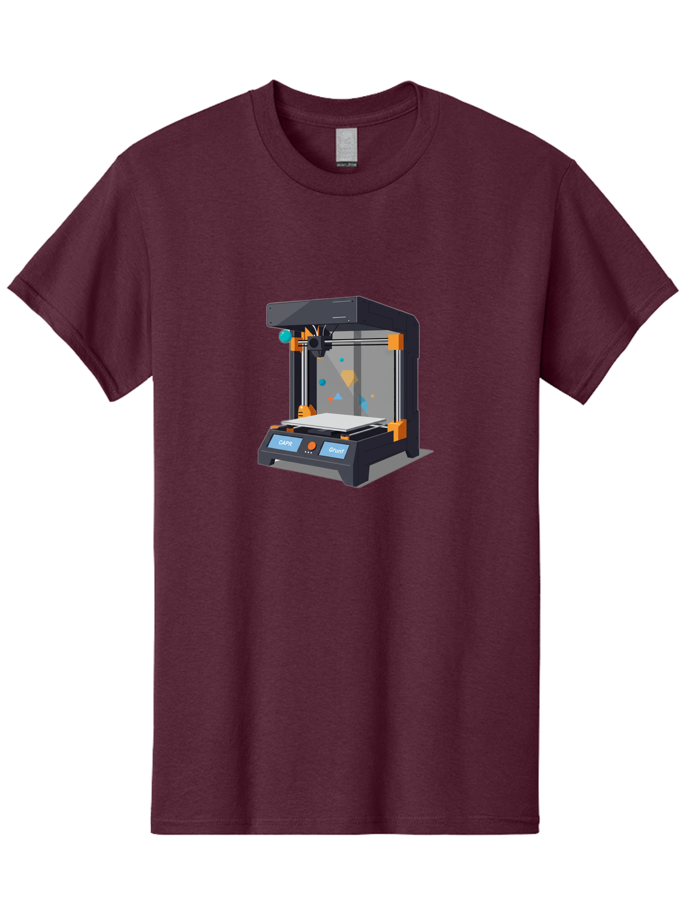 3D-Printer-14 Men'S Graphic Tee, 100% Cotton, Comfortable Casual Summer Wear, Machine Washable, 3D Printing Technology, Modern Manufacturing, Additive Manufacturing, Print Head, Build Platform, Capr, Grafit, Digital Fabrication, Baa007