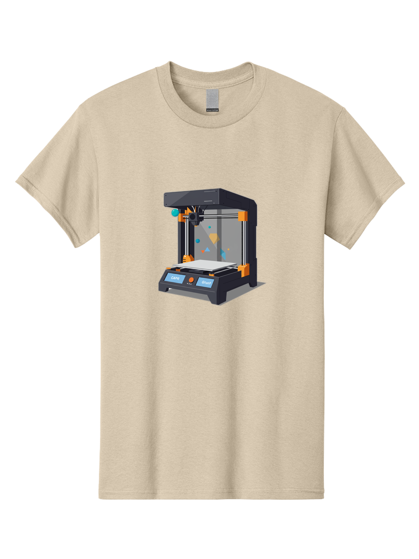 3D-Printer-14 Men'S Graphic Tee, 100% Cotton, Comfortable Casual Summer Wear, Machine Washable, 3D Printing Technology, Modern Manufacturing, Additive Manufacturing, Print Head, Build Platform, Capr, Grafit, Digital Fabrication, Baa007