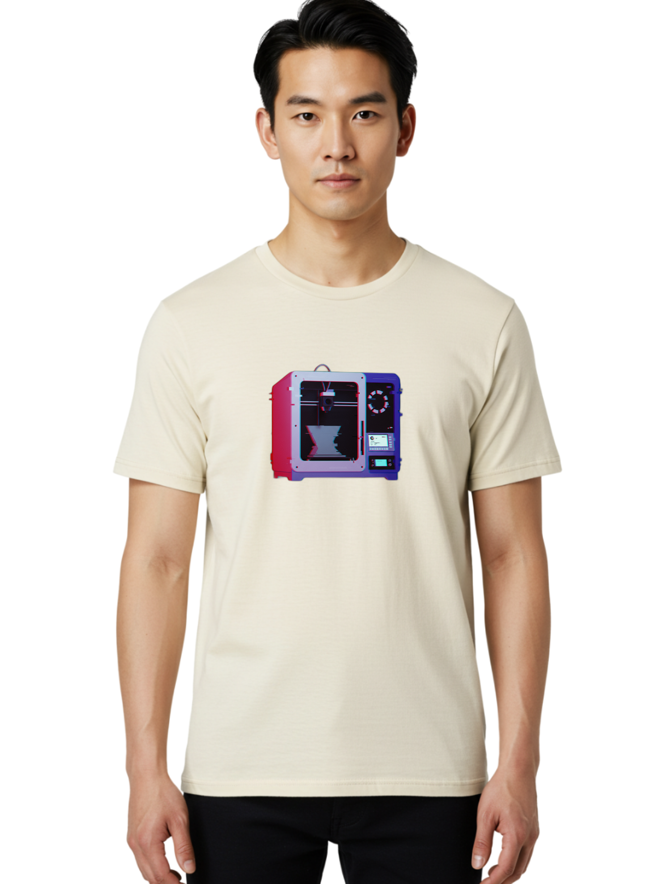 3D-Printer-15 Men'S Graphic Tee, 100% Cotton, Comfortable Casual Summer Wear, Machine Washable, 3D Printing Technology, Additive Manufacturing, Futuristic Design, Digital Fabrication, Rapid Prototyping, Custom Parts, Innovative Machinery Baa008