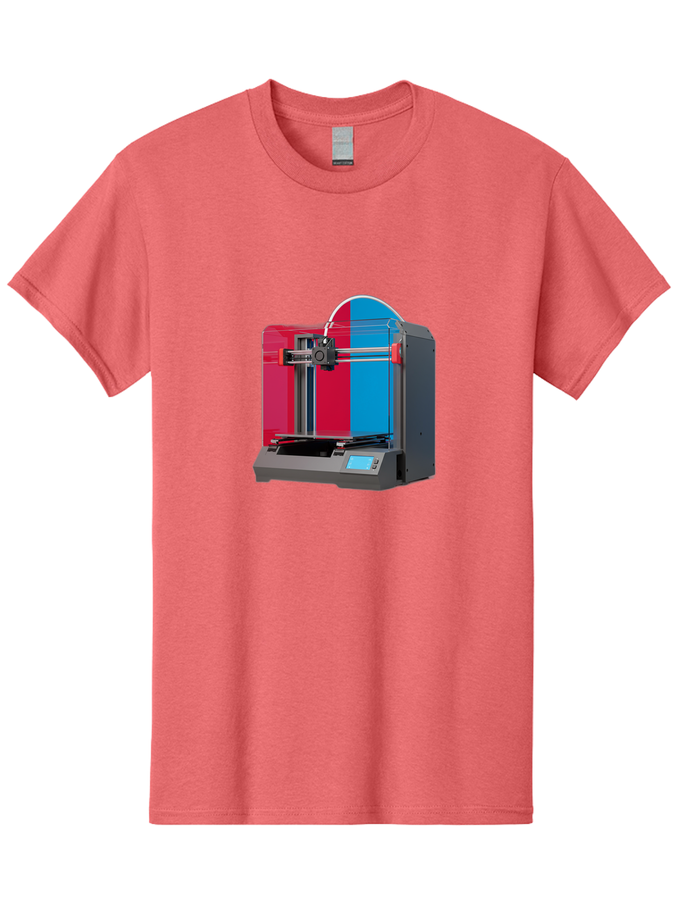 3D-Printer-16 Men'S Graphic Tee, 100% Cotton, Comfortable Casual Summer Wear, Machine Washable, 3D Printing Technology, Rapid Prototyping, Digital Fabrication, Additive Manufacturing, Printer Machine, Futuristic Design, Modern Innovation, Baa009