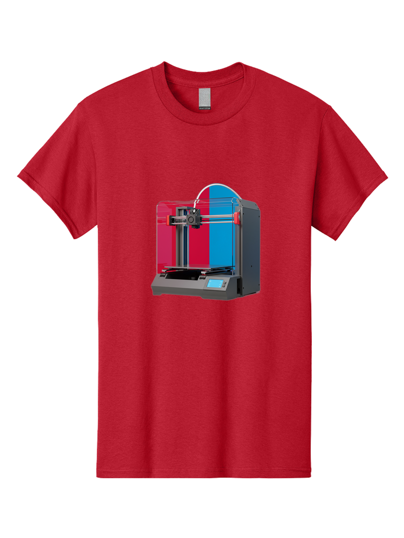 3D-Printer-16 Men'S Graphic Tee, 100% Cotton, Comfortable Casual Summer Wear, Machine Washable, 3D Printing Technology, Rapid Prototyping, Digital Fabrication, Additive Manufacturing, Printer Machine, Futuristic Design, Modern Innovation, Baa009