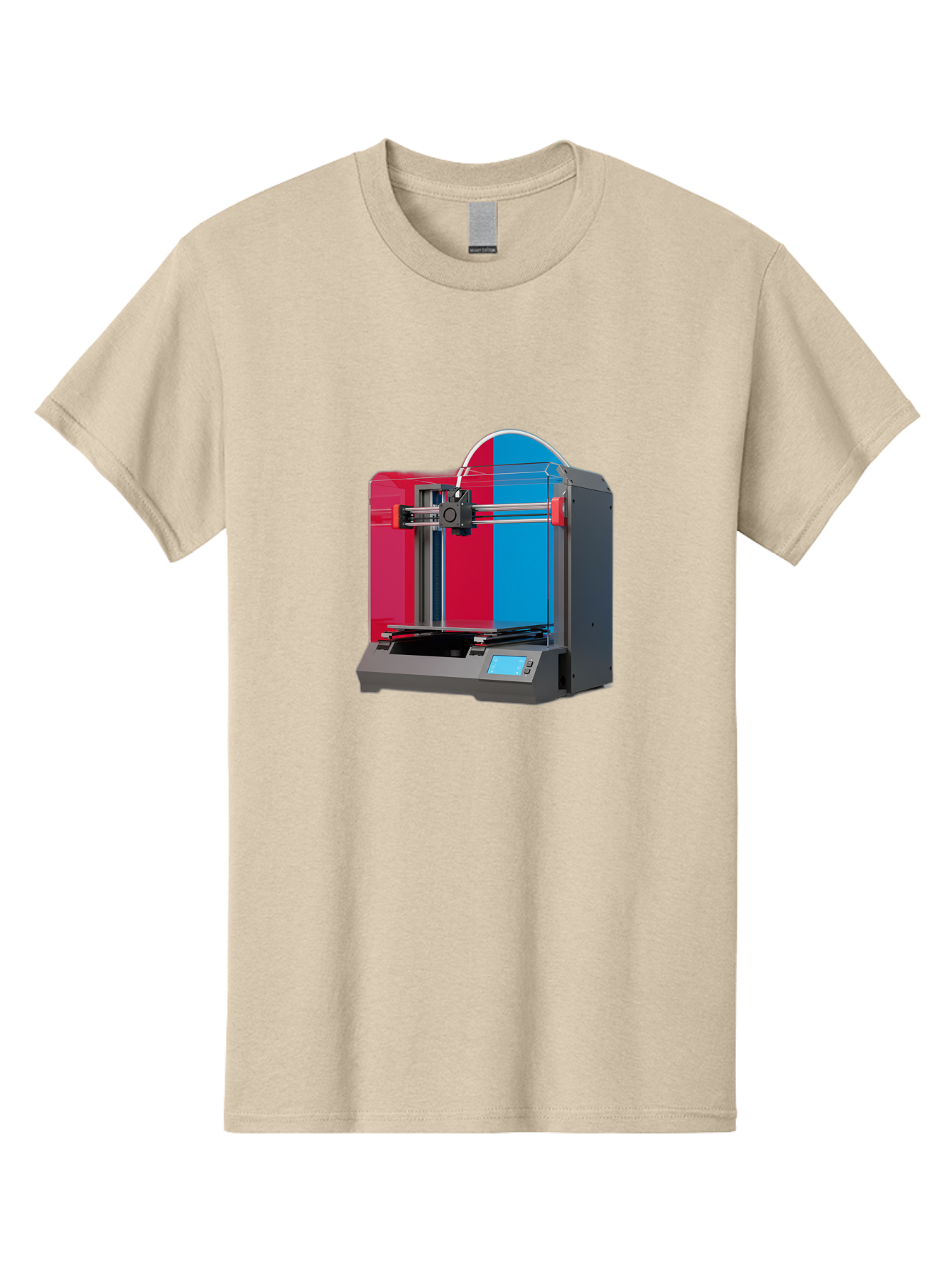 3D-Printer-16 Men'S Graphic Tee, 100% Cotton, Comfortable Casual Summer Wear, Machine Washable, 3D Printing Technology, Rapid Prototyping, Digital Fabrication, Additive Manufacturing, Printer Machine, Futuristic Design, Modern Innovation, Baa009
