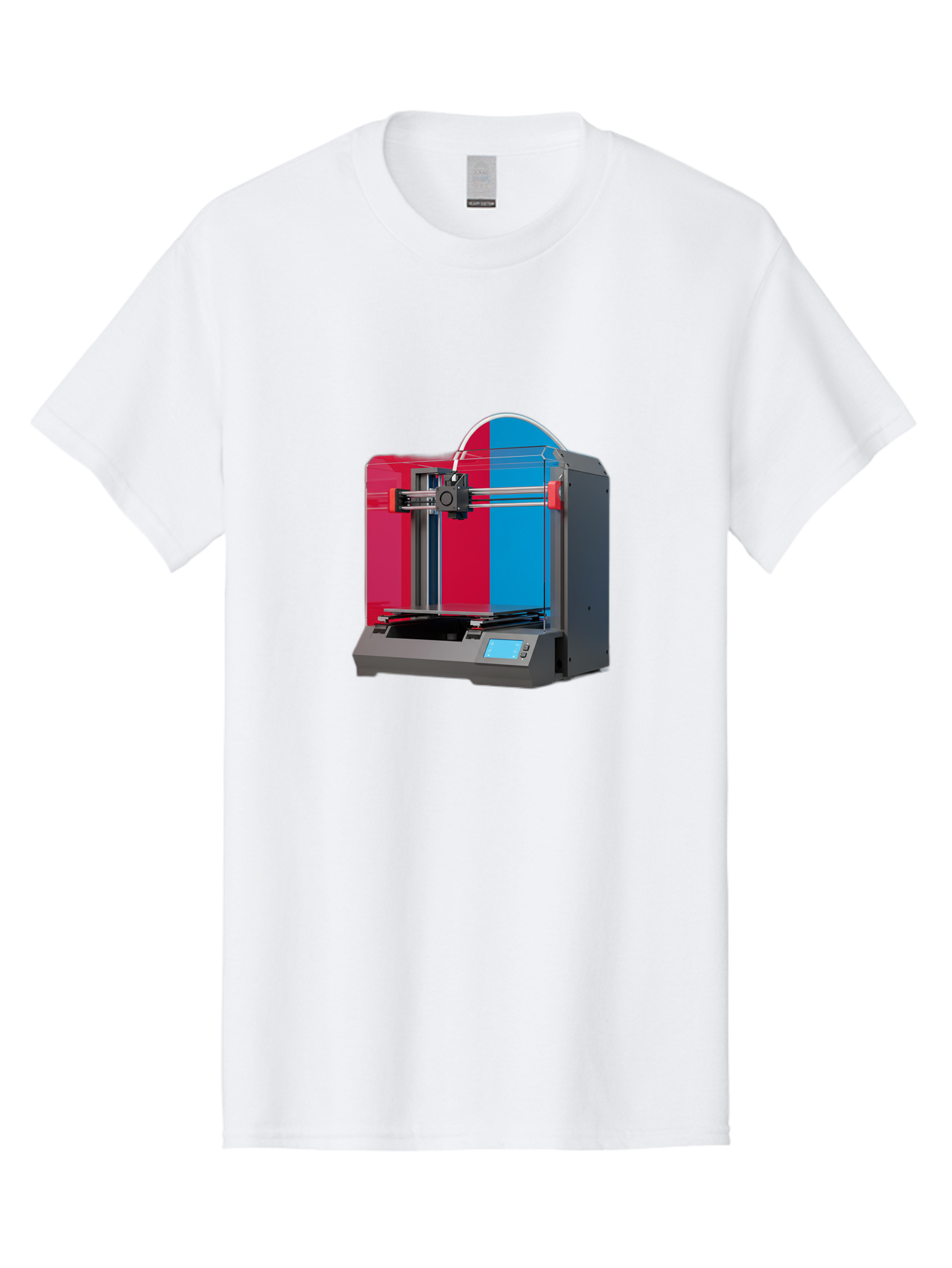 3D-Printer-16 Men'S Graphic Tee, 100% Cotton, Comfortable Casual Summer Wear, Machine Washable, 3D Printing Technology, Rapid Prototyping, Digital Fabrication, Additive Manufacturing, Printer Machine, Futuristic Design, Modern Innovation, Baa009
