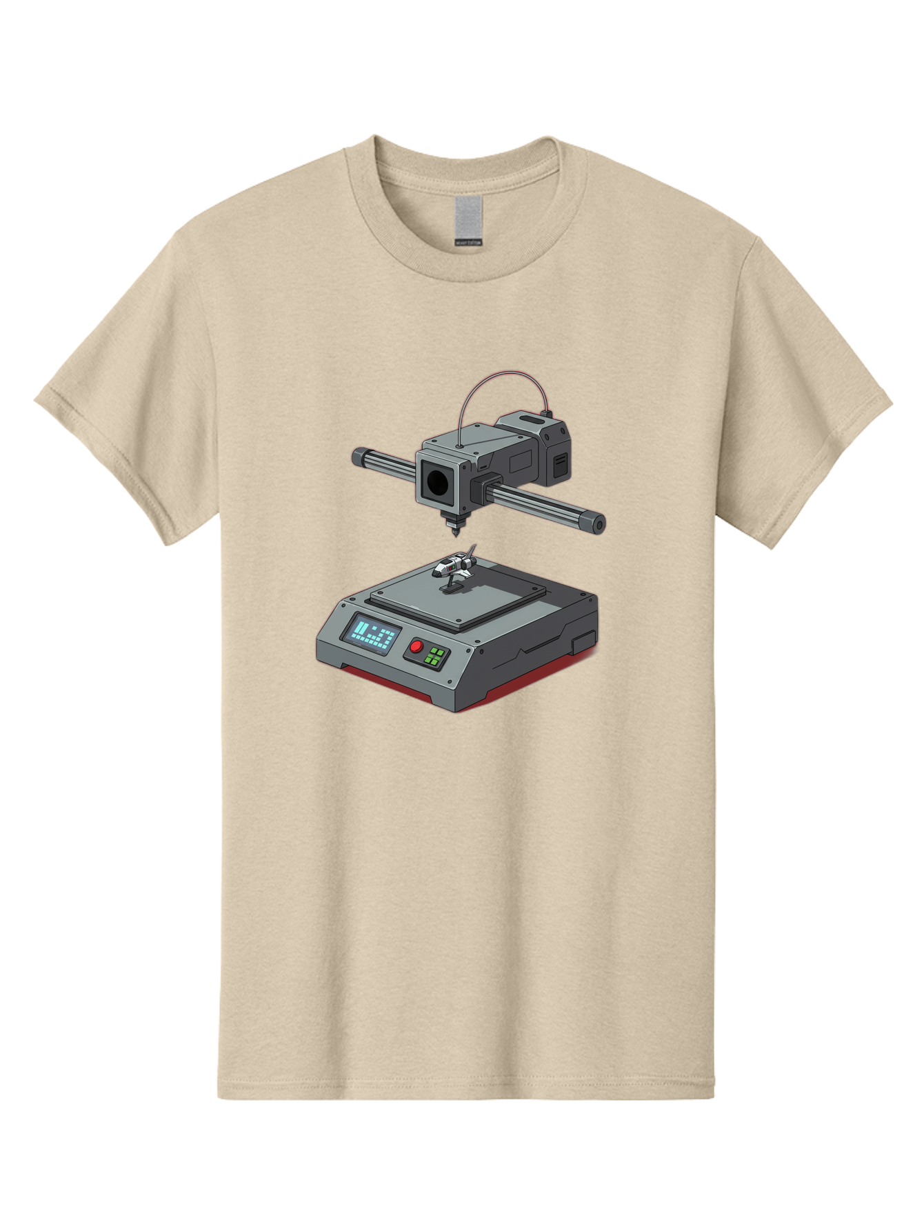 3D-Printer-17 Men'S Graphic Tee, 100% Cotton, Comfortable Casual Summer Wear, Machine Washable, 3D Printing Technology, Rapid Prototyping, Digital Fabrication, Additive Manufacturing, Futuristic Design, Robotic Arm, Cutting-Edge Innovation, Baa010