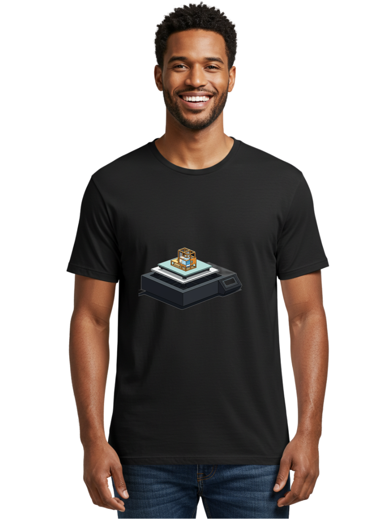 3D-Printer-19 Men'S Graphic Tee, 100% Cotton, Comfortable Casual Summer Wear, Machine Washable, 3D Printing Technology, Additive Manufacturing, Prototype Development, Rapid Prototyping, 3D Modeling, Futuristic Design, Innovative Printing, Baa012