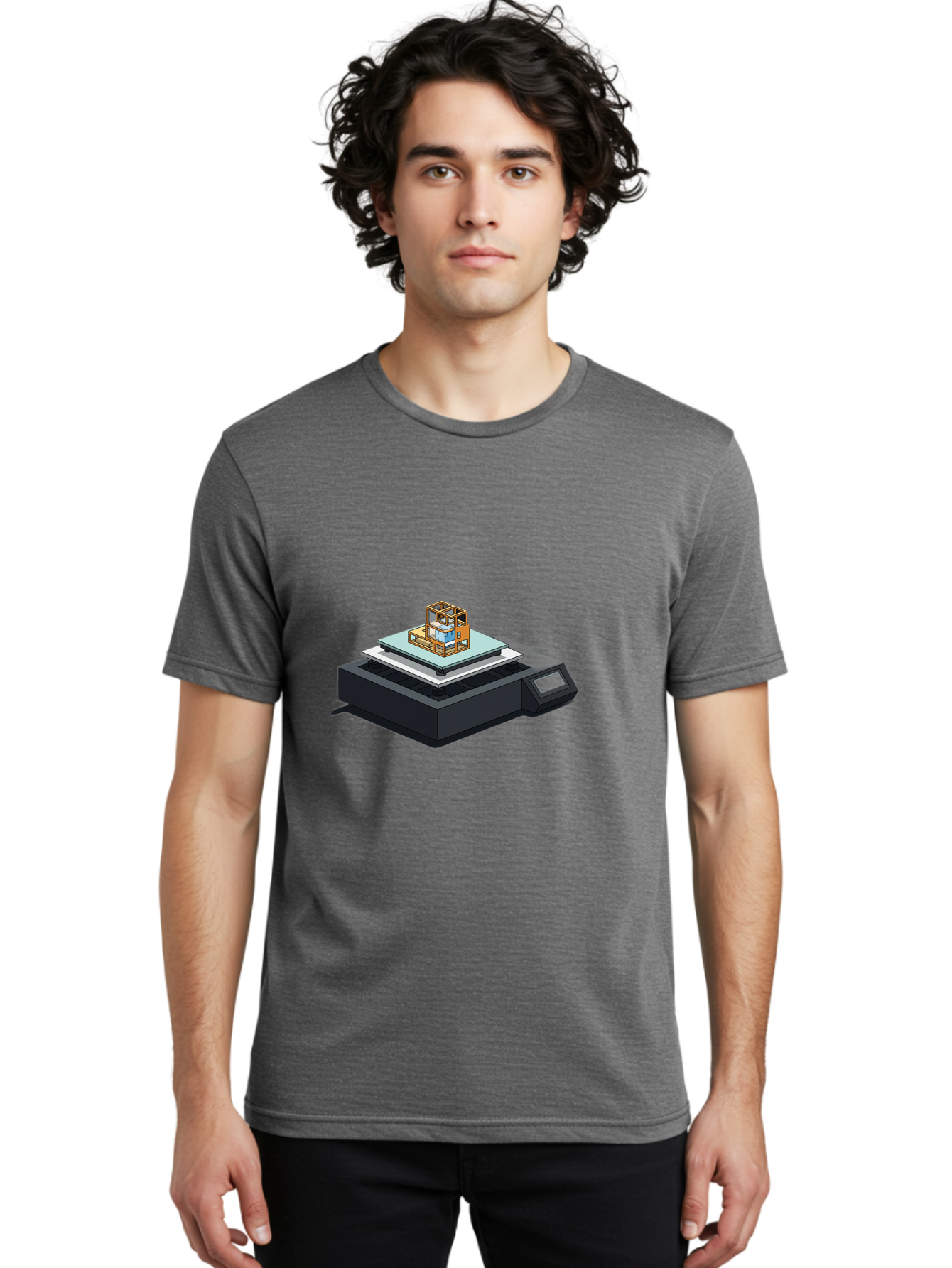 3D-Printer-19 Men'S Graphic Tee, 100% Cotton, Comfortable Casual Summer Wear, Machine Washable, 3D Printing Technology, Additive Manufacturing, Prototype Development, Rapid Prototyping, 3D Modeling, Futuristic Design, Innovative Printing, Baa012