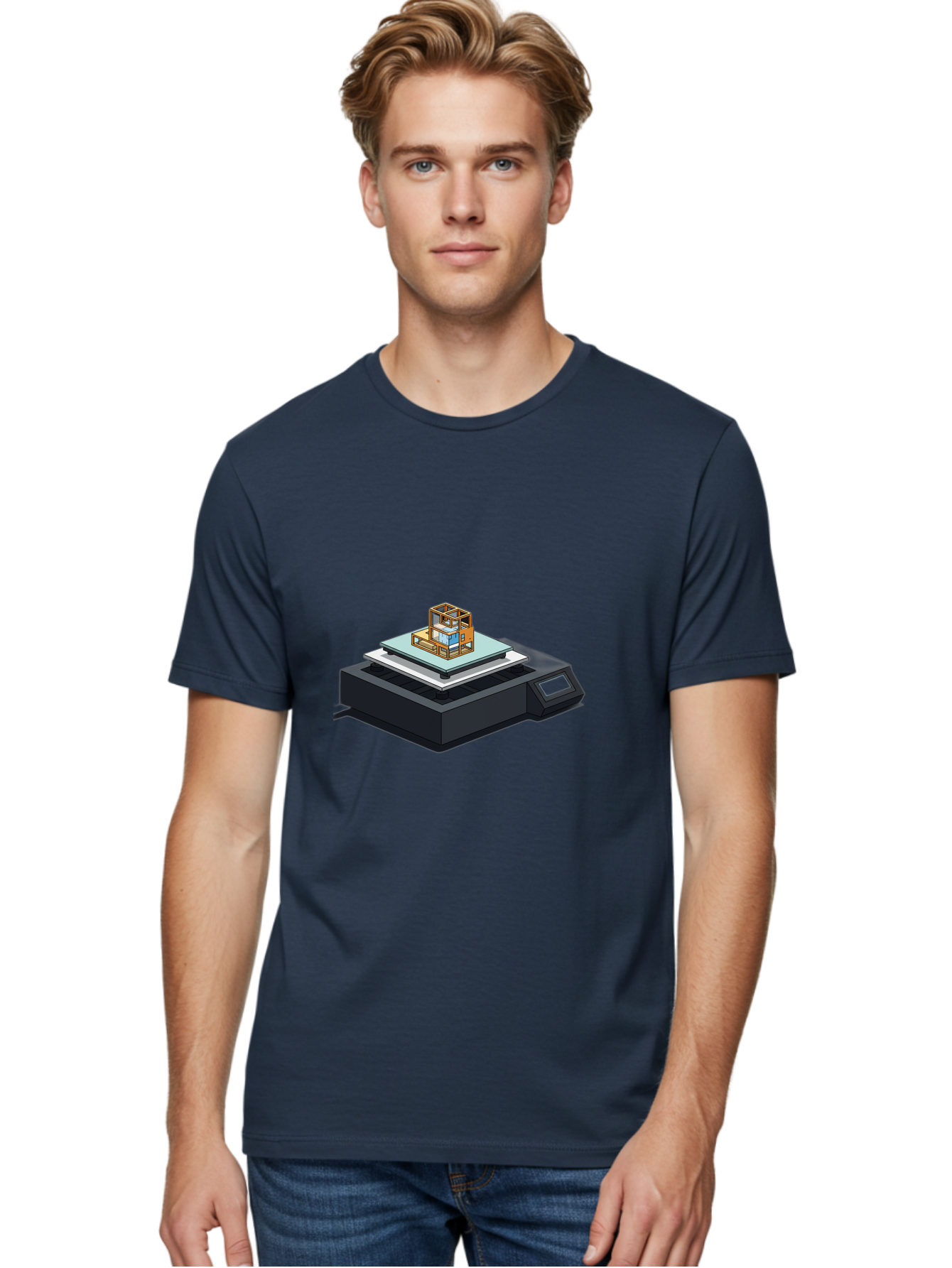 3D-Printer-19 Men'S Graphic Tee, 100% Cotton, Comfortable Casual Summer Wear, Machine Washable, 3D Printing Technology, Additive Manufacturing, Prototype Development, Rapid Prototyping, 3D Modeling, Futuristic Design, Innovative Printing, Baa012