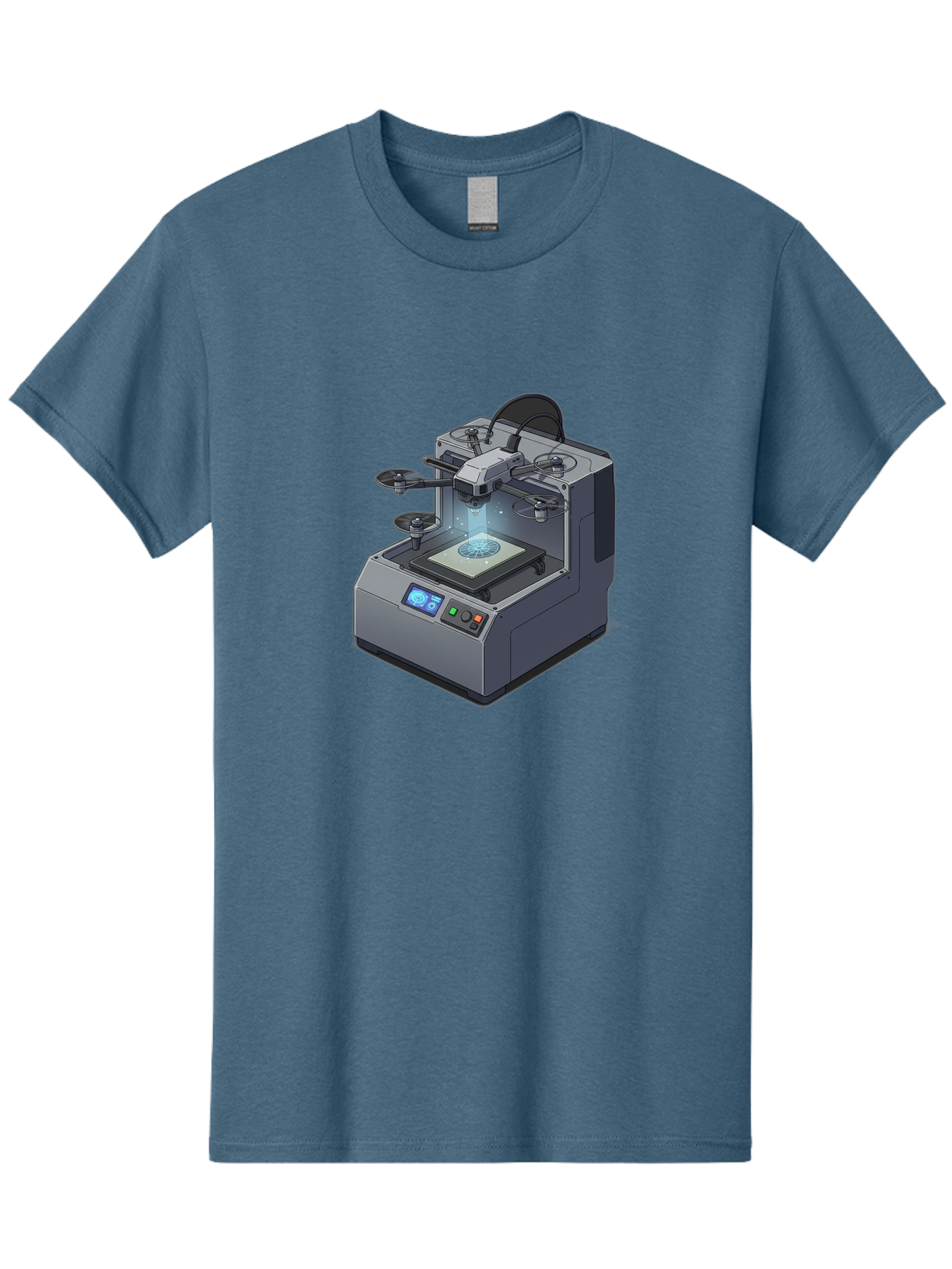 3D-Printer-20 Men'S Graphic Tee, 100% Cotton, Comfortable Casual Summer Wear, Machine Washable, 3D Printing Technology, Futuristic Design, Digital Fabrication, Rapid Prototyping, Additive Manufacturing, Drone Assembly, Robotic Arms, Baa014