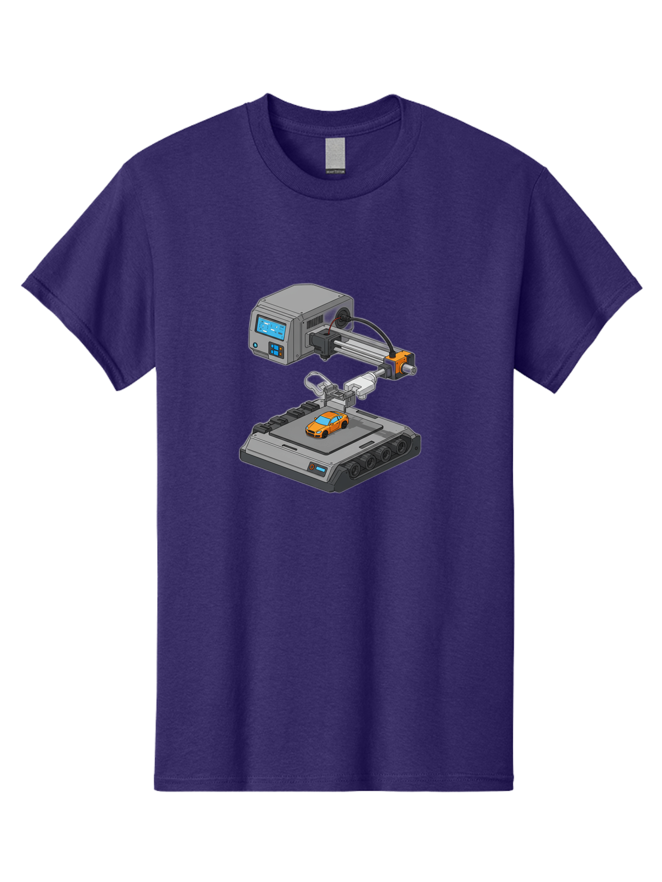 3D-Printer-22 Men'S Graphic Tee, 100% Cotton, Comfortable Casual Summer Wear, Machine Washable, 3D Printing Technology, Rapid Prototyping, Orange Sports Car, Digital Fabrication, Futuristic Manufacturing, Additive Manufacturing, 3D Modeling Baa016