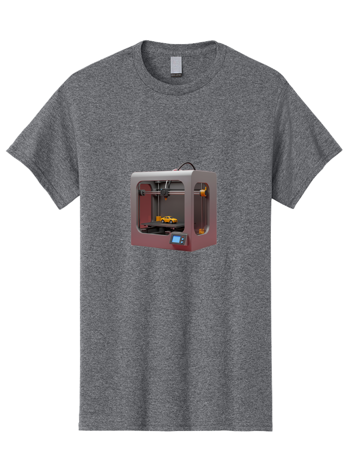 3D-Printer-24 Men'S Graphic Tee, 100% Cotton, Comfortable Casual Summer Wear, Machine Washable, 3D Printing Technology, Additive Manufacturing, 3D Printed Car Model, Futuristic Design, Digital Fabrication, Rapid Prototyping, 3D Modeling, Baa018
