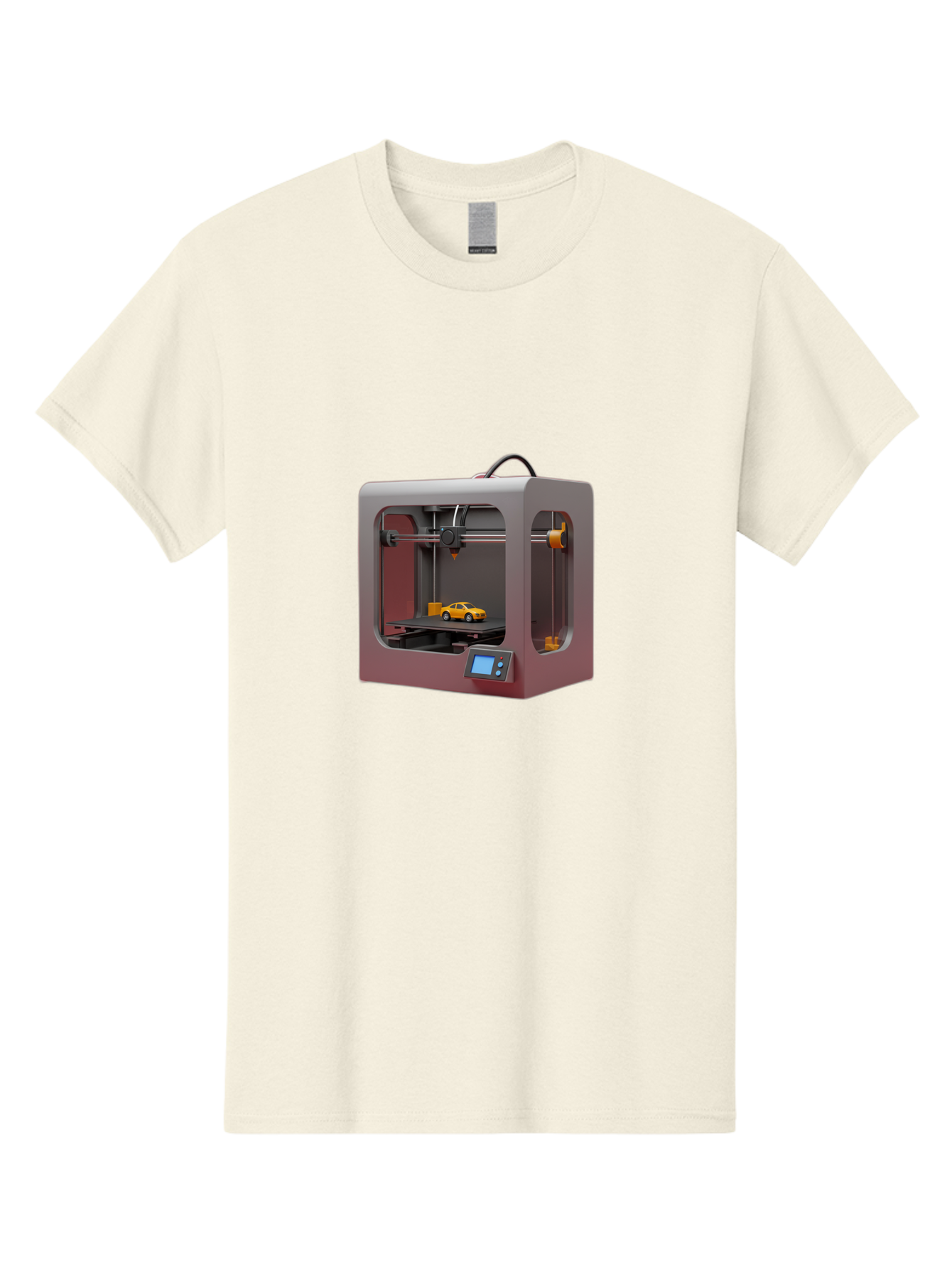3D-Printer-24 Men'S Graphic Tee, 100% Cotton, Comfortable Casual Summer Wear, Machine Washable, 3D Printing Technology, Additive Manufacturing, 3D Printed Car Model, Futuristic Design, Digital Fabrication, Rapid Prototyping, 3D Modeling, Baa018