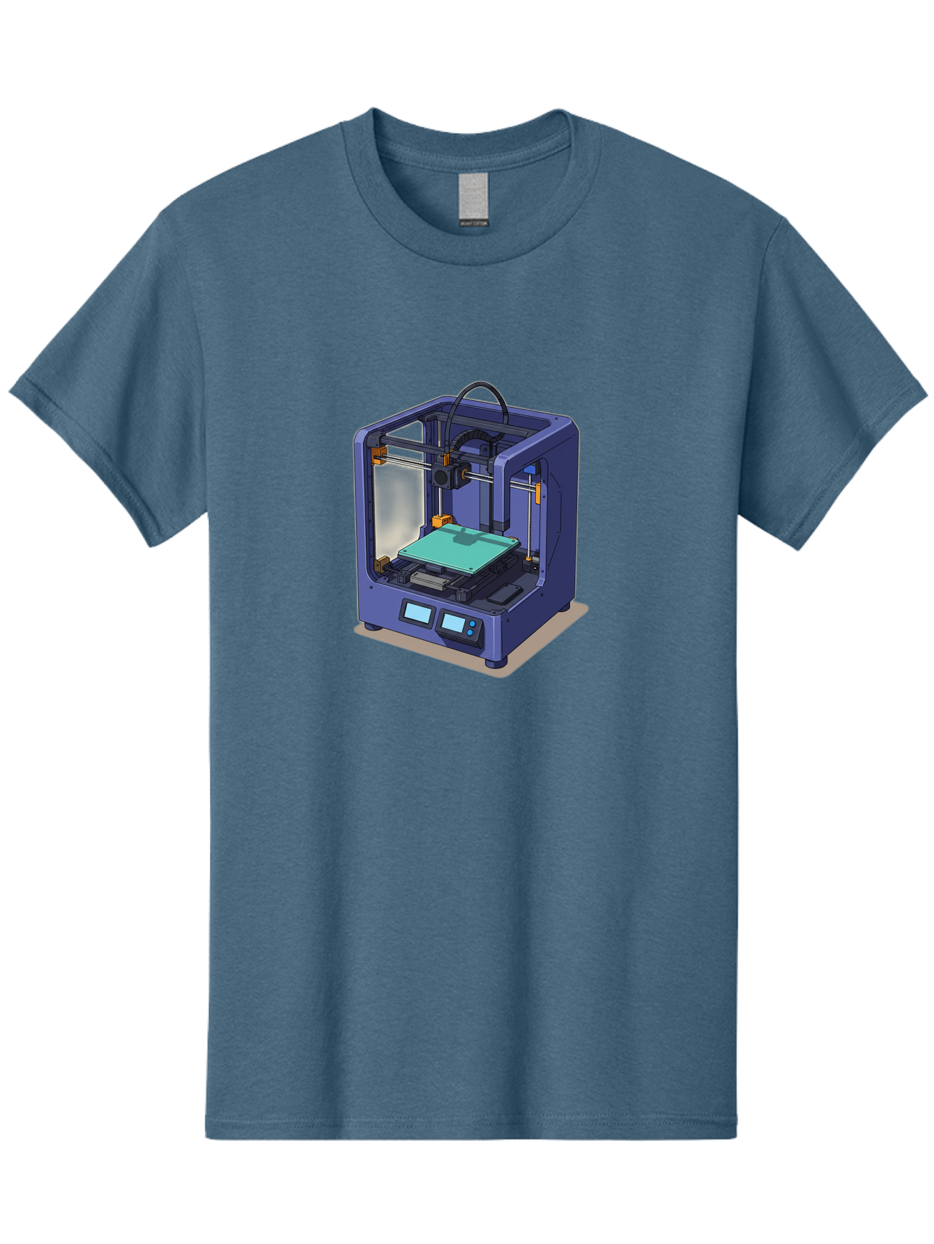 3D-Printer-26 Men'S Graphic Tee, 100% Cotton, Comfortable Casual Summer Wear, Machine Washable, 3D Printing Technology, Additive Manufacturing, Digital Fabrication, Rapid Prototyping, Custom Parts, Innovative Design, Futuristic Machinery, Baa020