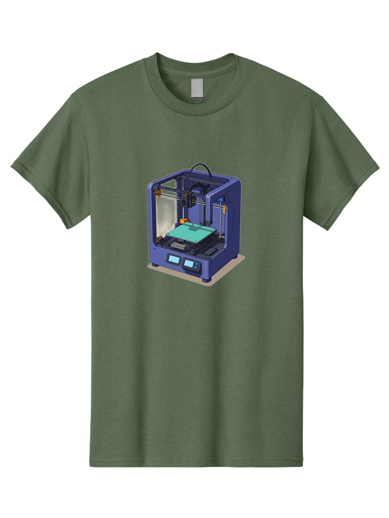 3D-Printer-26 Men'S Graphic Tee, 100% Cotton, Comfortable Casual Summer Wear, Machine Washable, 3D Printing Technology, Additive Manufacturing, Digital Fabrication, Rapid Prototyping, Custom Parts, Innovative Design, Futuristic Machinery, Baa020