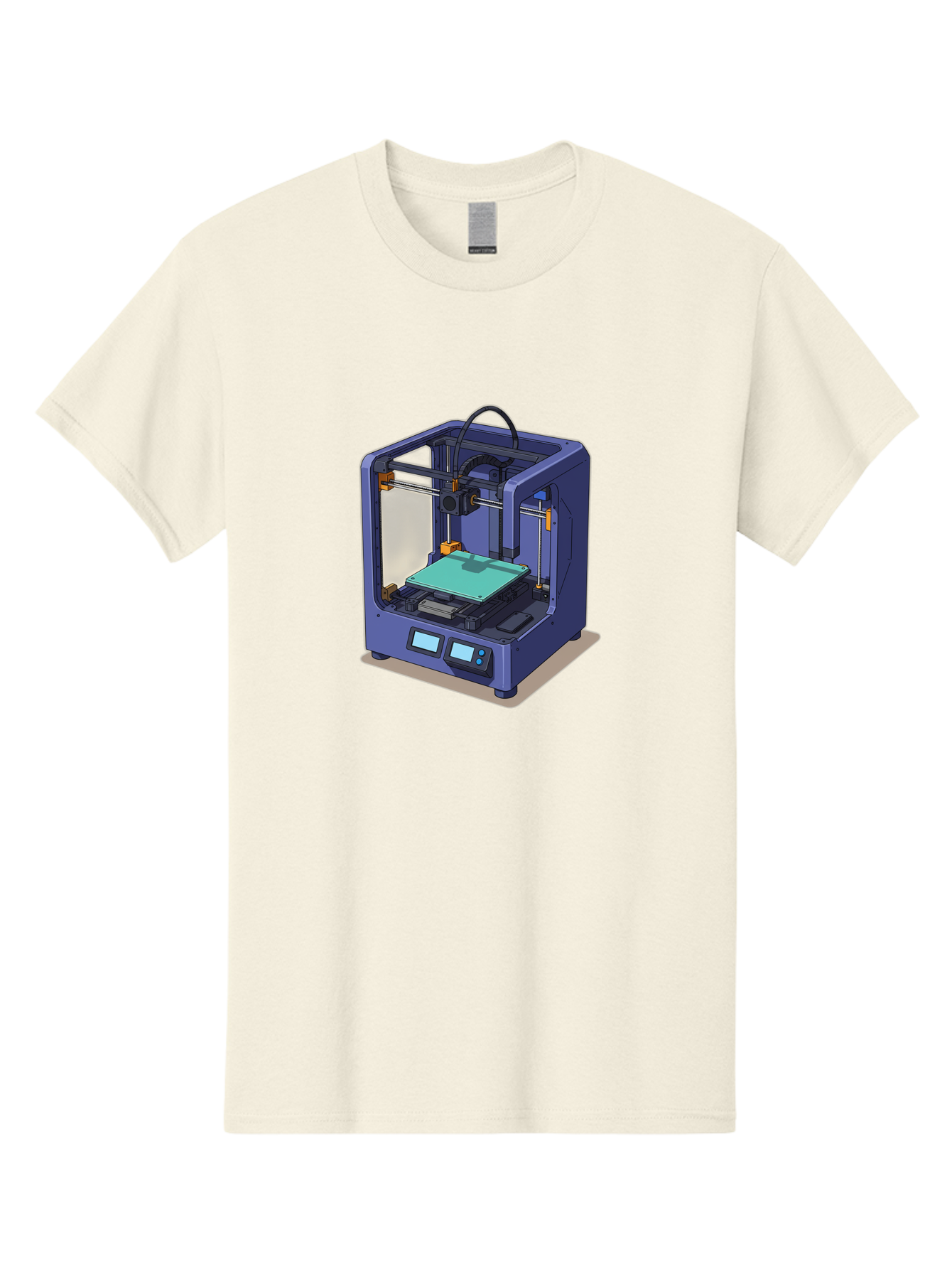 3D-Printer-26 Men'S Graphic Tee, 100% Cotton, Comfortable Casual Summer Wear, Machine Washable, 3D Printing Technology, Additive Manufacturing, Digital Fabrication, Rapid Prototyping, Custom Parts, Innovative Design, Futuristic Machinery, Baa020