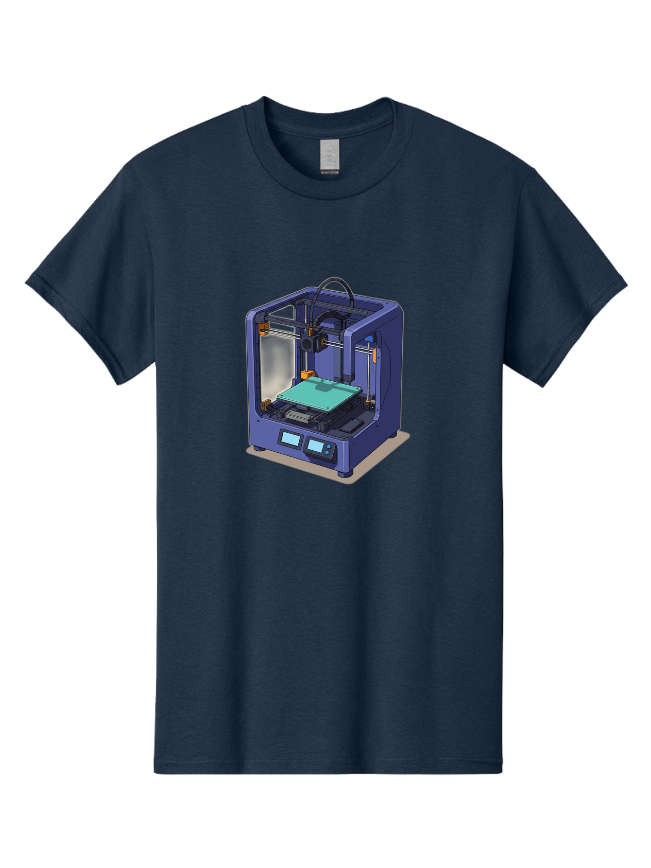 3D-Printer-26 Men'S Graphic Tee, 100% Cotton, Comfortable Casual Summer Wear, Machine Washable, 3D Printing Technology, Additive Manufacturing, Digital Fabrication, Rapid Prototyping, Custom Parts, Innovative Design, Futuristic Machinery, Baa020
