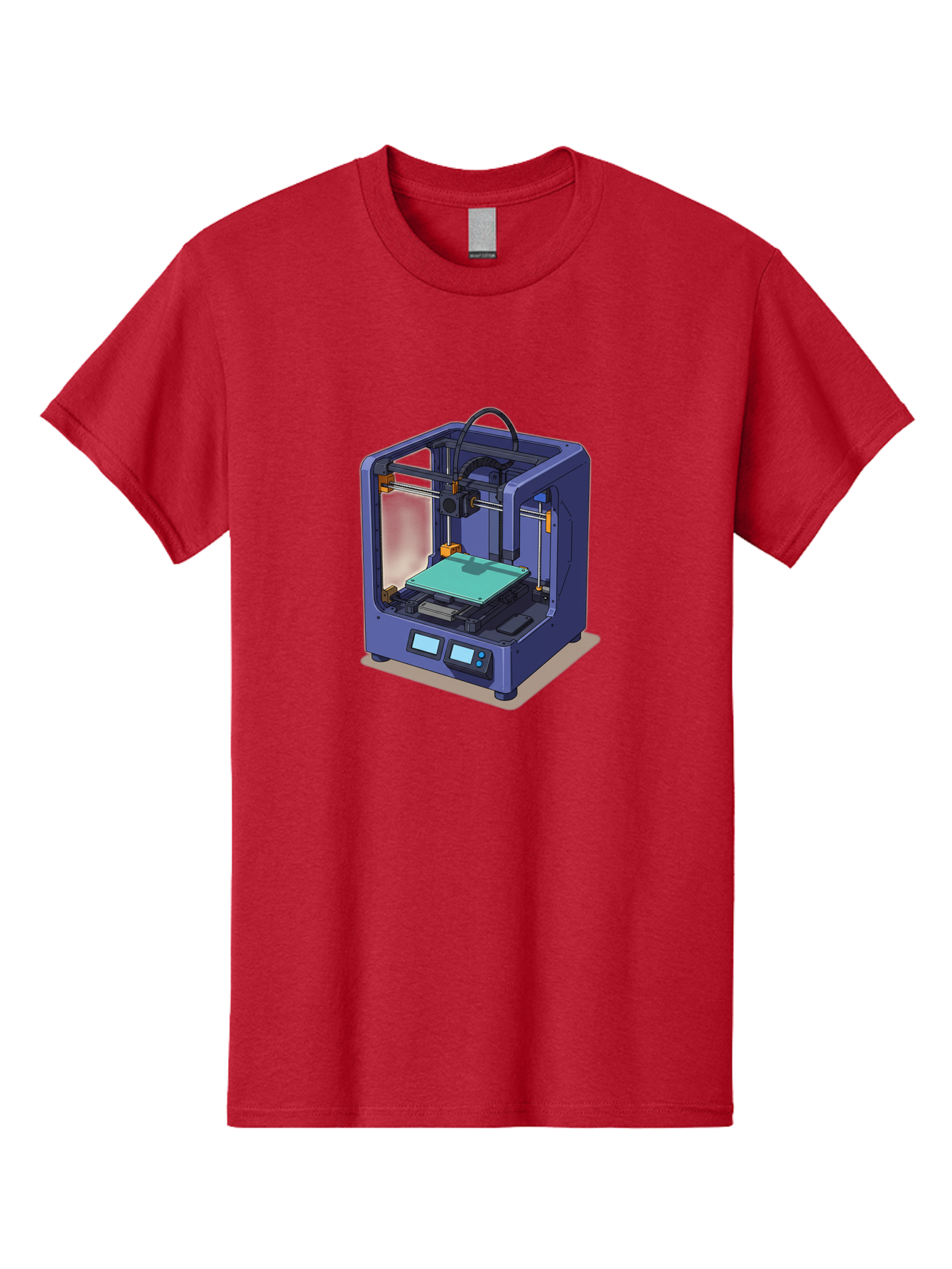 3D-Printer-26 Men'S Graphic Tee, 100% Cotton, Comfortable Casual Summer Wear, Machine Washable, 3D Printing Technology, Additive Manufacturing, Digital Fabrication, Rapid Prototyping, Custom Parts, Innovative Design, Futuristic Machinery, Baa020