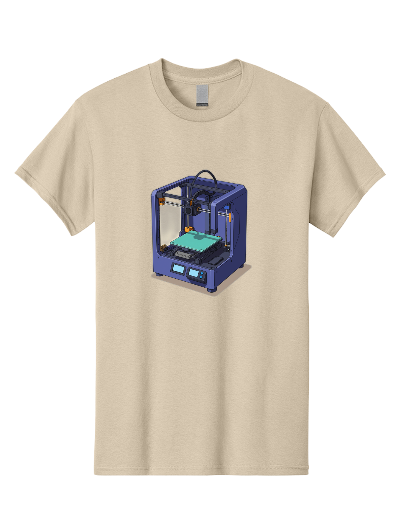 3D-Printer-26 Men'S Graphic Tee, 100% Cotton, Comfortable Casual Summer Wear, Machine Washable, 3D Printing Technology, Additive Manufacturing, Digital Fabrication, Rapid Prototyping, Custom Parts, Innovative Design, Futuristic Machinery, Baa020