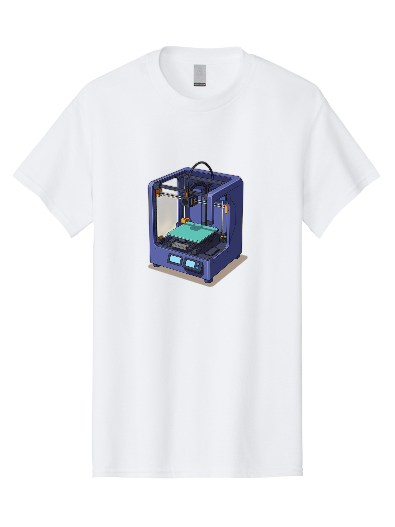 3D-Printer-26 Men'S Graphic Tee, 100% Cotton, Comfortable Casual Summer Wear, Machine Washable, 3D Printing Technology, Additive Manufacturing, Digital Fabrication, Rapid Prototyping, Custom Parts, Innovative Design, Futuristic Machinery, Baa020