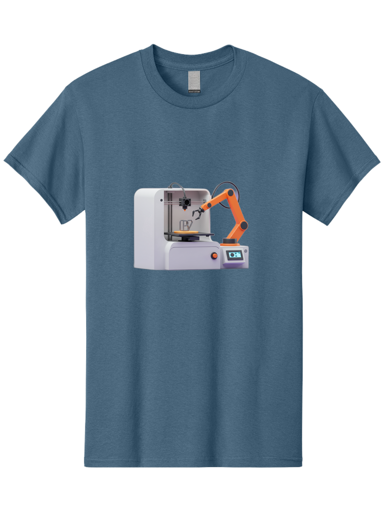 3D-Printer-28 Men'S Graphic Tee, 100% Cotton, Comfortable Casual Summer Wear, Machine Washable, 3D Printing Technology, Robotic Arm, Precision Engineering, Additive Manufacturing, Digital Fabrication, Prototype Development, 3D Modeling Baa022
