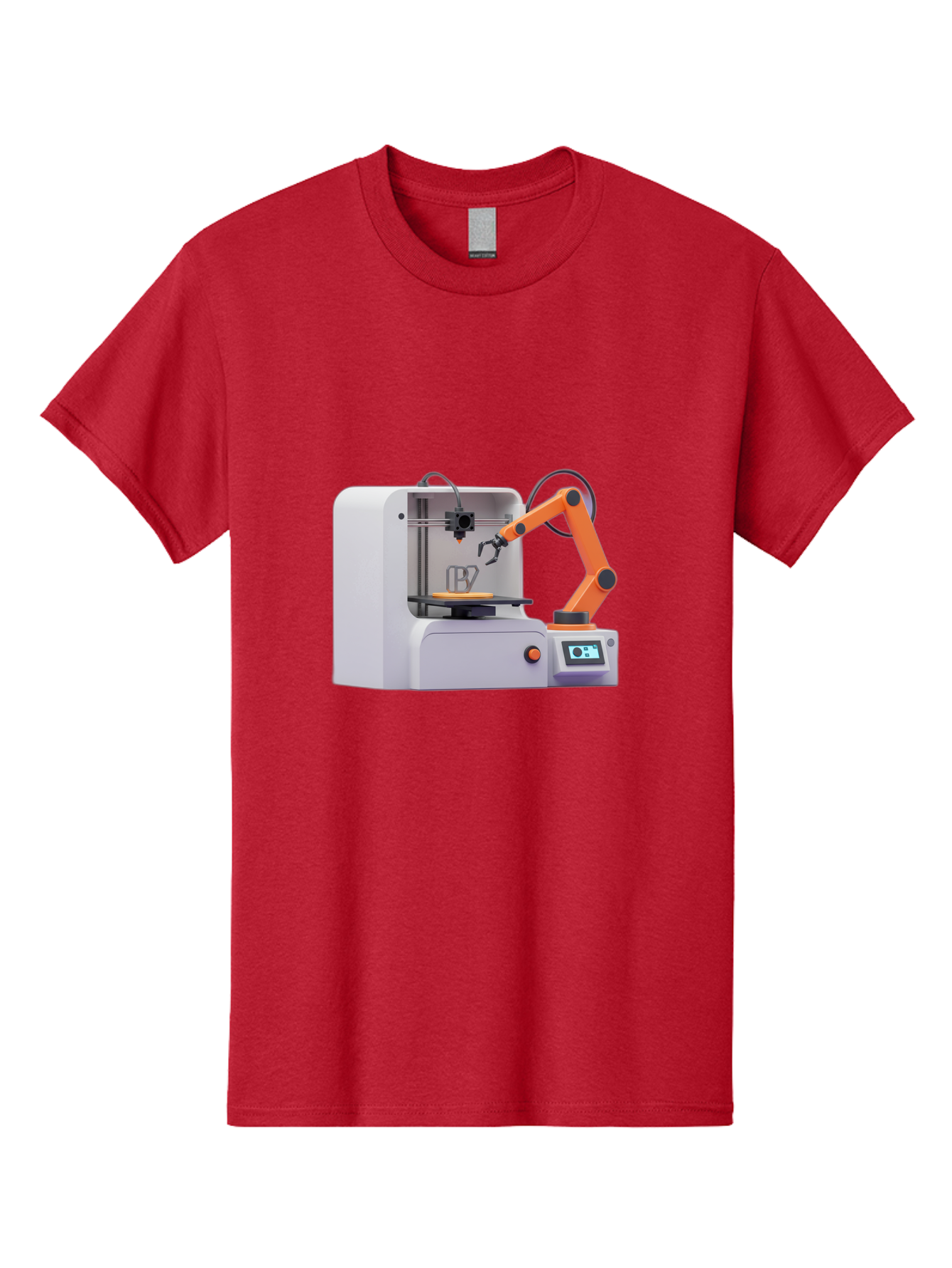 3D-Printer-28 Men'S Graphic Tee, 100% Cotton, Comfortable Casual Summer Wear, Machine Washable, 3D Printing Technology, Robotic Arm, Precision Engineering, Additive Manufacturing, Digital Fabrication, Prototype Development, 3D Modeling Baa022