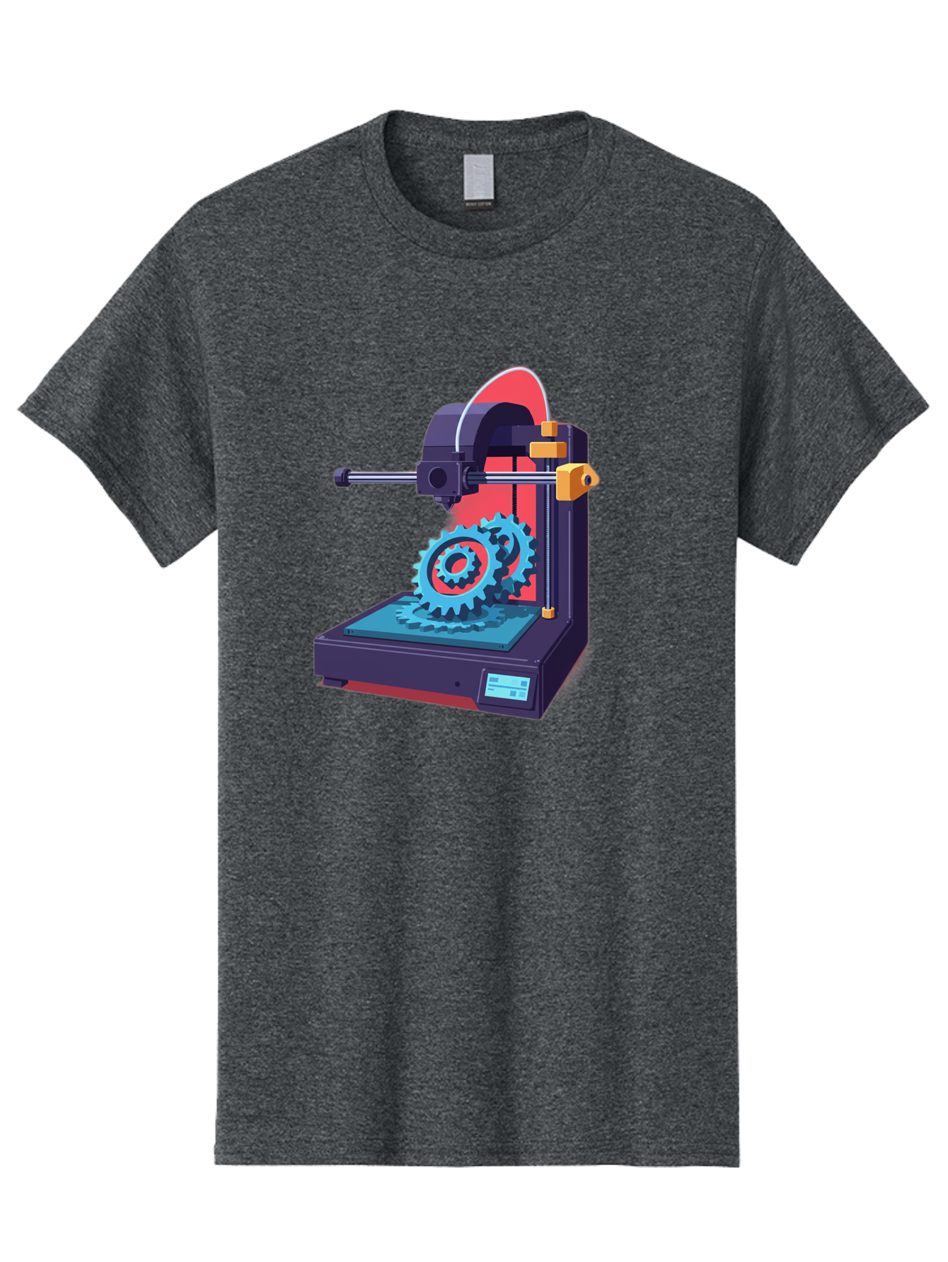 3D-Printer-29 Men'S Graphic Tee, 100% Cotton, Comfortable Casual Summer Wear, Machine Washable, 3D Printing Technology, Additive Manufacturing, Modern Machinery, Mechanical Parts, Digital Fabrication, Innovative Production, Gear Production, Baa023