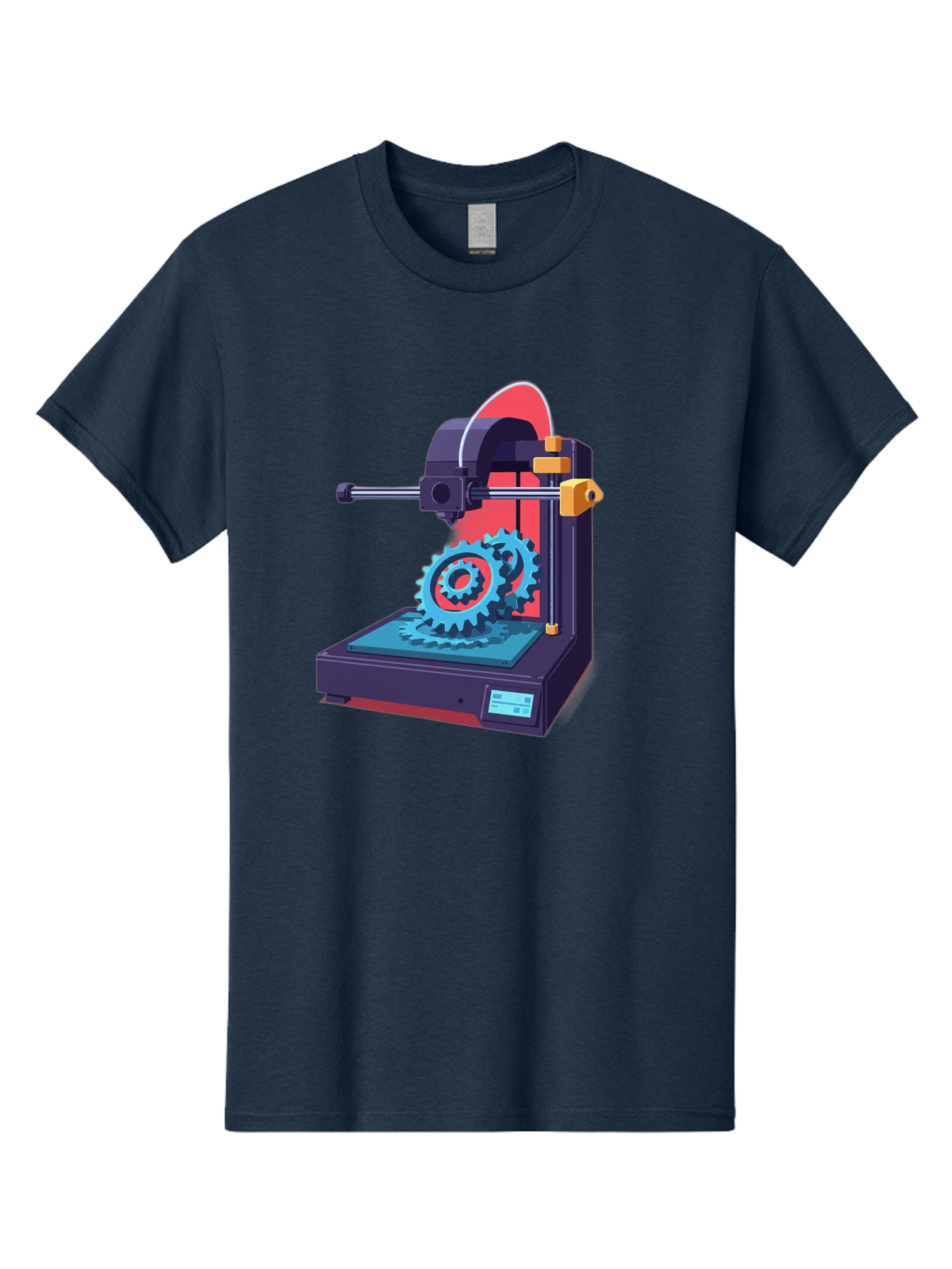 3D-Printer-29 Men'S Graphic Tee, 100% Cotton, Comfortable Casual Summer Wear, Machine Washable, 3D Printing Technology, Additive Manufacturing, Modern Machinery, Mechanical Parts, Digital Fabrication, Innovative Production, Gear Production, Baa023