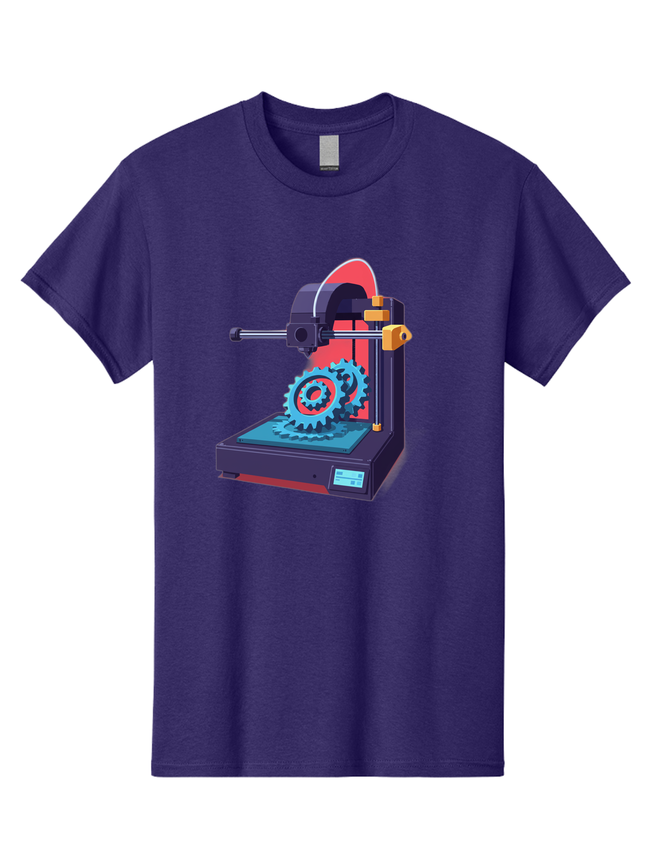 3D-Printer-29 Men'S Graphic Tee, 100% Cotton, Comfortable Casual Summer Wear, Machine Washable, 3D Printing Technology, Additive Manufacturing, Modern Machinery, Mechanical Parts, Digital Fabrication, Innovative Production, Gear Production, Baa023
