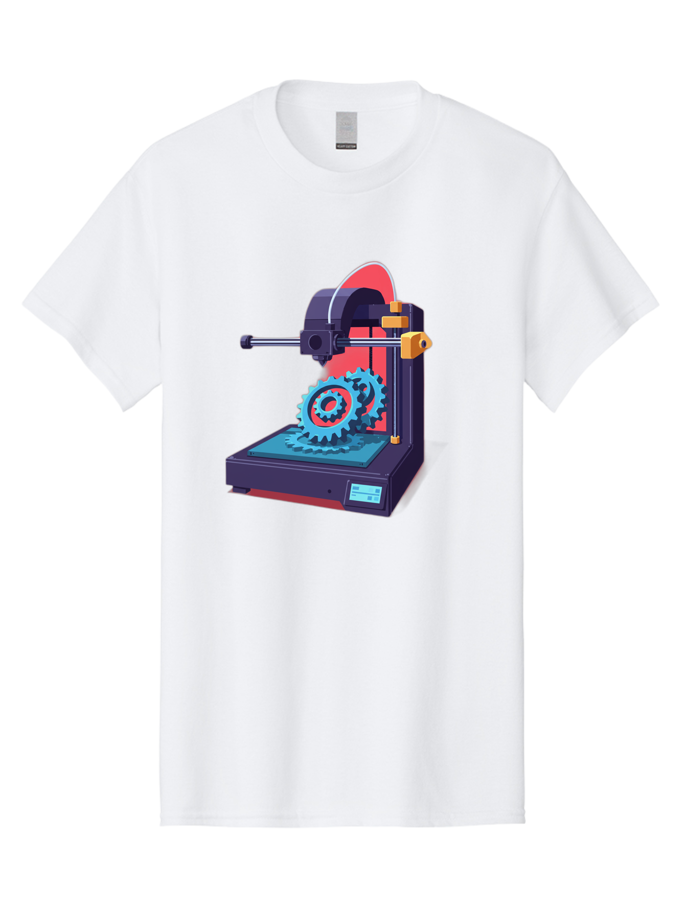 3D-Printer-29 Men'S Graphic Tee, 100% Cotton, Comfortable Casual Summer Wear, Machine Washable, 3D Printing Technology, Additive Manufacturing, Modern Machinery, Mechanical Parts, Digital Fabrication, Innovative Production, Gear Production, Baa023