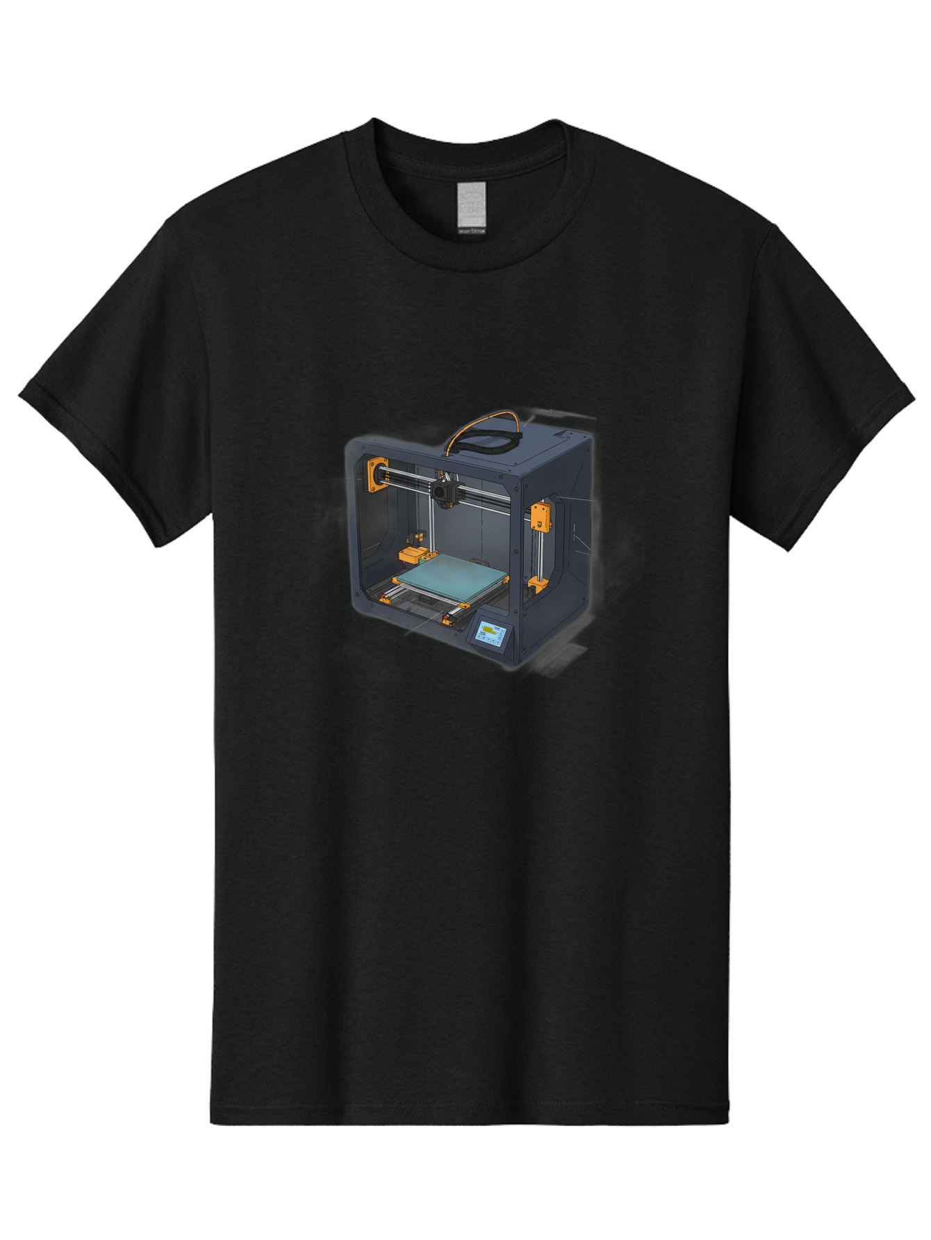 3D-Printer-3 Men'S Graphic Tee, 100% Cotton, Comfortable Casual Summer Wear, Machine Washable, 3D Printing Technology, Additive Manufacturing, Digital Fabrication, Rapid Prototyping, 3D Modeling, Futuristic Design, Innovative Machinery, Baa024
