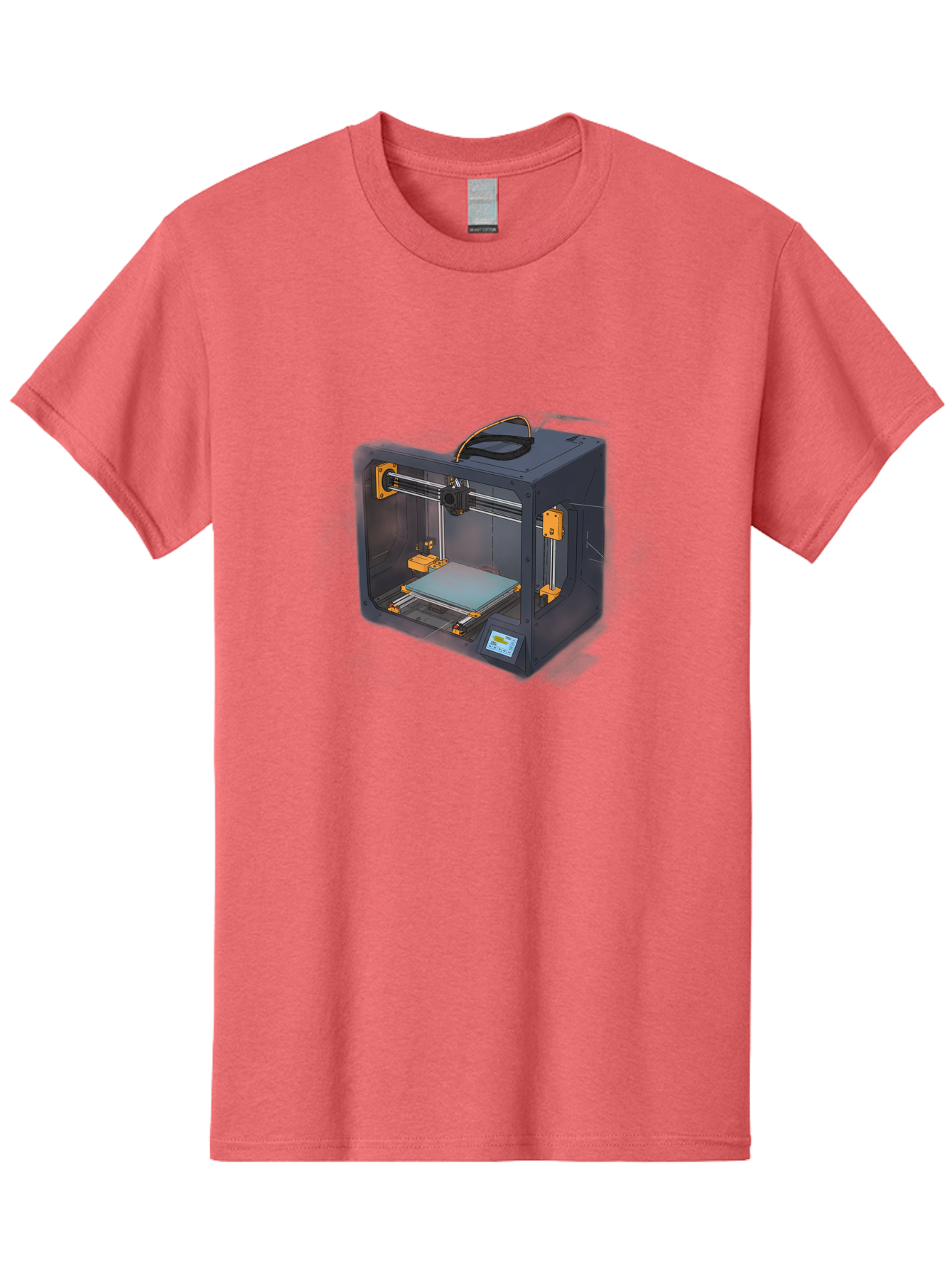 3D-Printer-3 Men'S Graphic Tee, 100% Cotton, Comfortable Casual Summer Wear, Machine Washable, 3D Printing Technology, Additive Manufacturing, Digital Fabrication, Rapid Prototyping, 3D Modeling, Futuristic Design, Innovative Machinery, Baa024