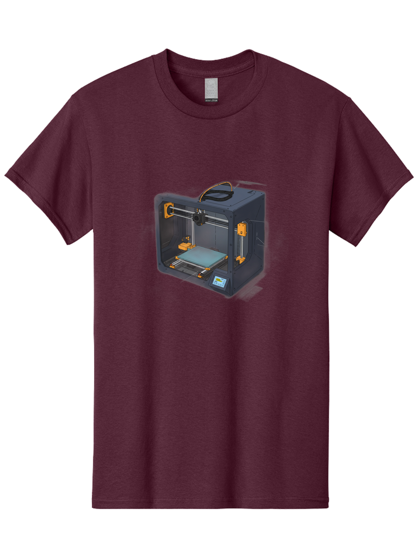 3D-Printer-3 Men'S Graphic Tee, 100% Cotton, Comfortable Casual Summer Wear, Machine Washable, 3D Printing Technology, Additive Manufacturing, Digital Fabrication, Rapid Prototyping, 3D Modeling, Futuristic Design, Innovative Machinery, Baa024