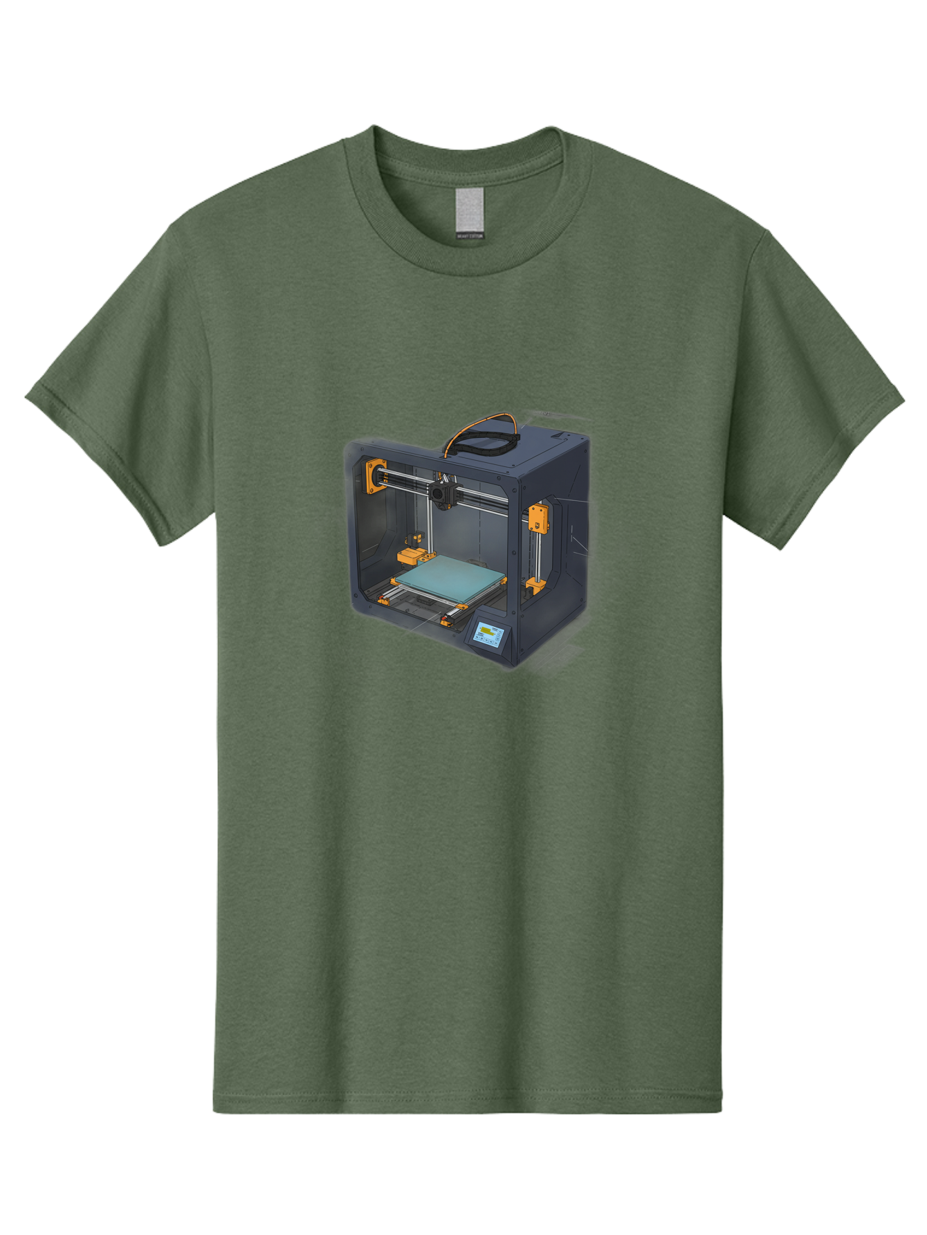 3D-Printer-3 Men'S Graphic Tee, 100% Cotton, Comfortable Casual Summer Wear, Machine Washable, 3D Printing Technology, Additive Manufacturing, Digital Fabrication, Rapid Prototyping, 3D Modeling, Futuristic Design, Innovative Machinery, Baa024
