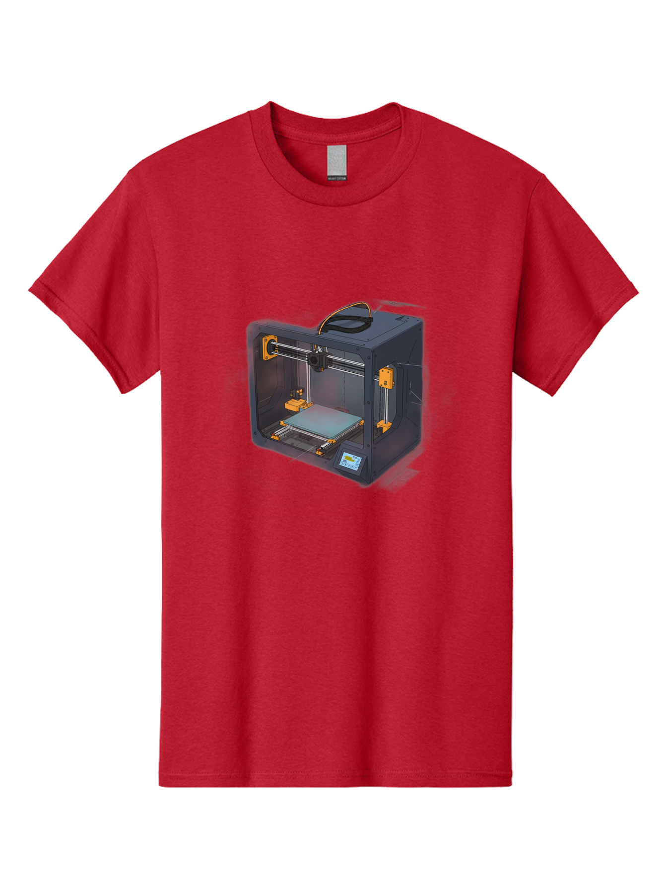 3D-Printer-3 Men'S Graphic Tee, 100% Cotton, Comfortable Casual Summer Wear, Machine Washable, 3D Printing Technology, Additive Manufacturing, Digital Fabrication, Rapid Prototyping, 3D Modeling, Futuristic Design, Innovative Machinery, Baa024