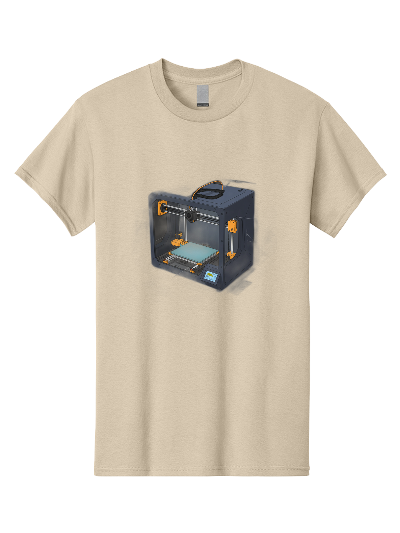 3D-Printer-3 Men'S Graphic Tee, 100% Cotton, Comfortable Casual Summer Wear, Machine Washable, 3D Printing Technology, Additive Manufacturing, Digital Fabrication, Rapid Prototyping, 3D Modeling, Futuristic Design, Innovative Machinery, Baa024