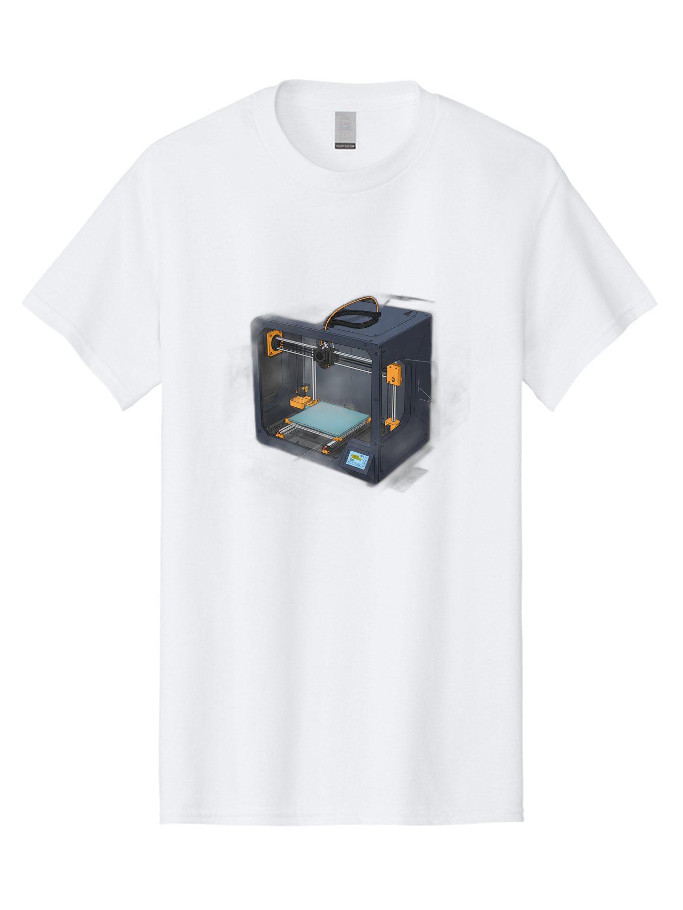 3D-Printer-3 Men'S Graphic Tee, 100% Cotton, Comfortable Casual Summer Wear, Machine Washable, 3D Printing Technology, Additive Manufacturing, Digital Fabrication, Rapid Prototyping, 3D Modeling, Futuristic Design, Innovative Machinery, Baa024