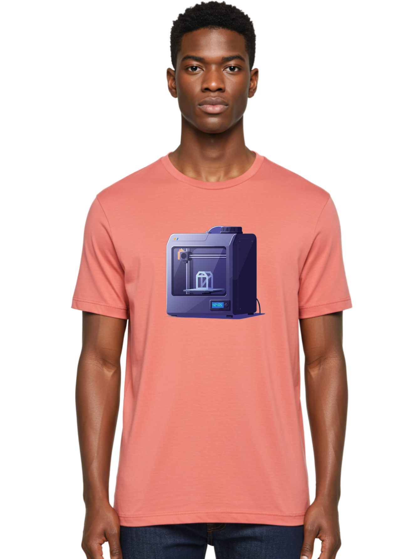 3D-Printer-31 Men'S Graphic Tee, 100% Cotton, Comfortable Casual Summer Wear, Machine Washable, 3D Printing Technology, Additive Manufacturing, Digital Fabrication, 3D Modeling, Prototyping, Product Design, 3D Printing Process, 12:10:51 Baa026
