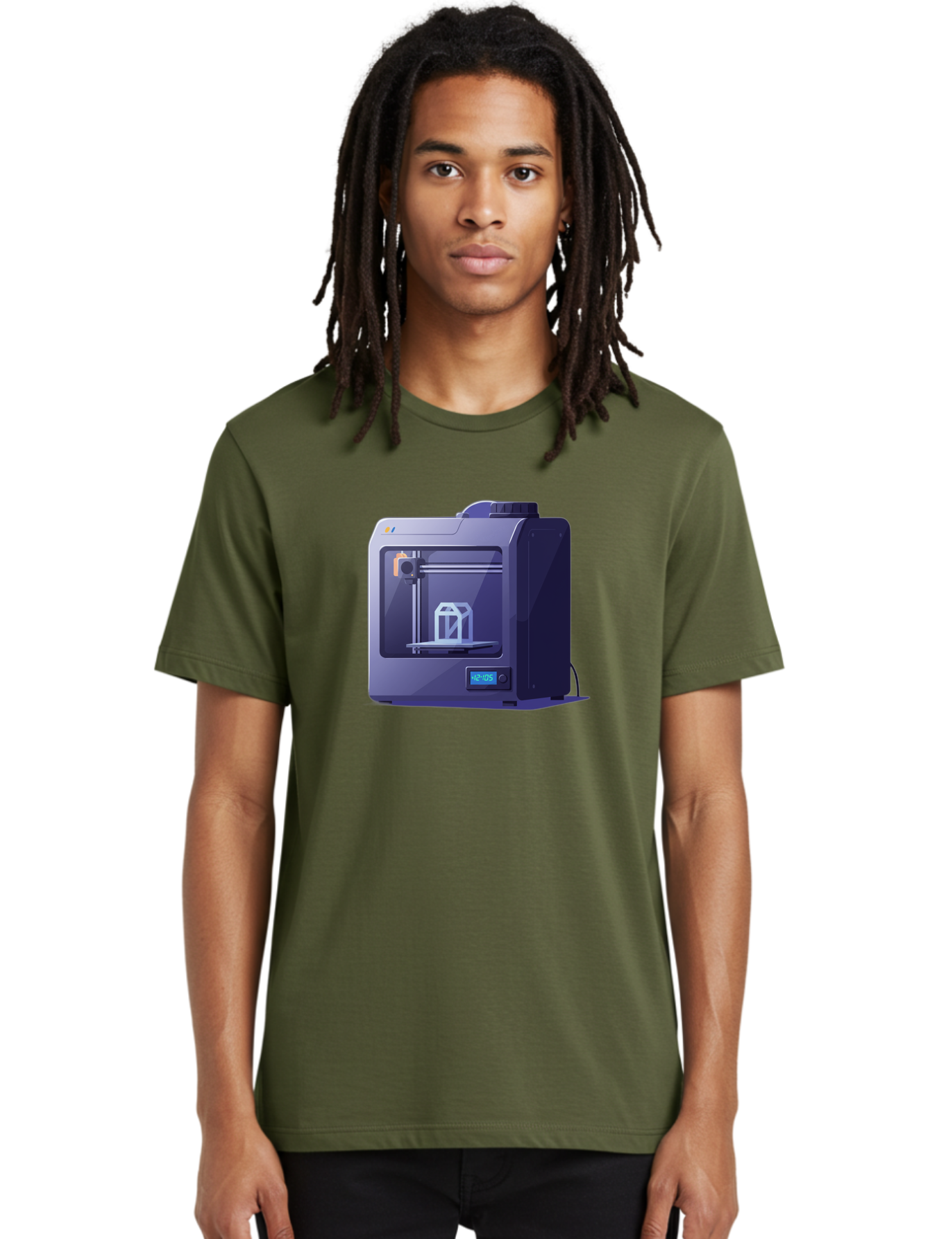3D-Printer-31 Men'S Graphic Tee, 100% Cotton, Comfortable Casual Summer Wear, Machine Washable, 3D Printing Technology, Additive Manufacturing, Digital Fabrication, 3D Modeling, Prototyping, Product Design, 3D Printing Process, 12:10:51 Baa026