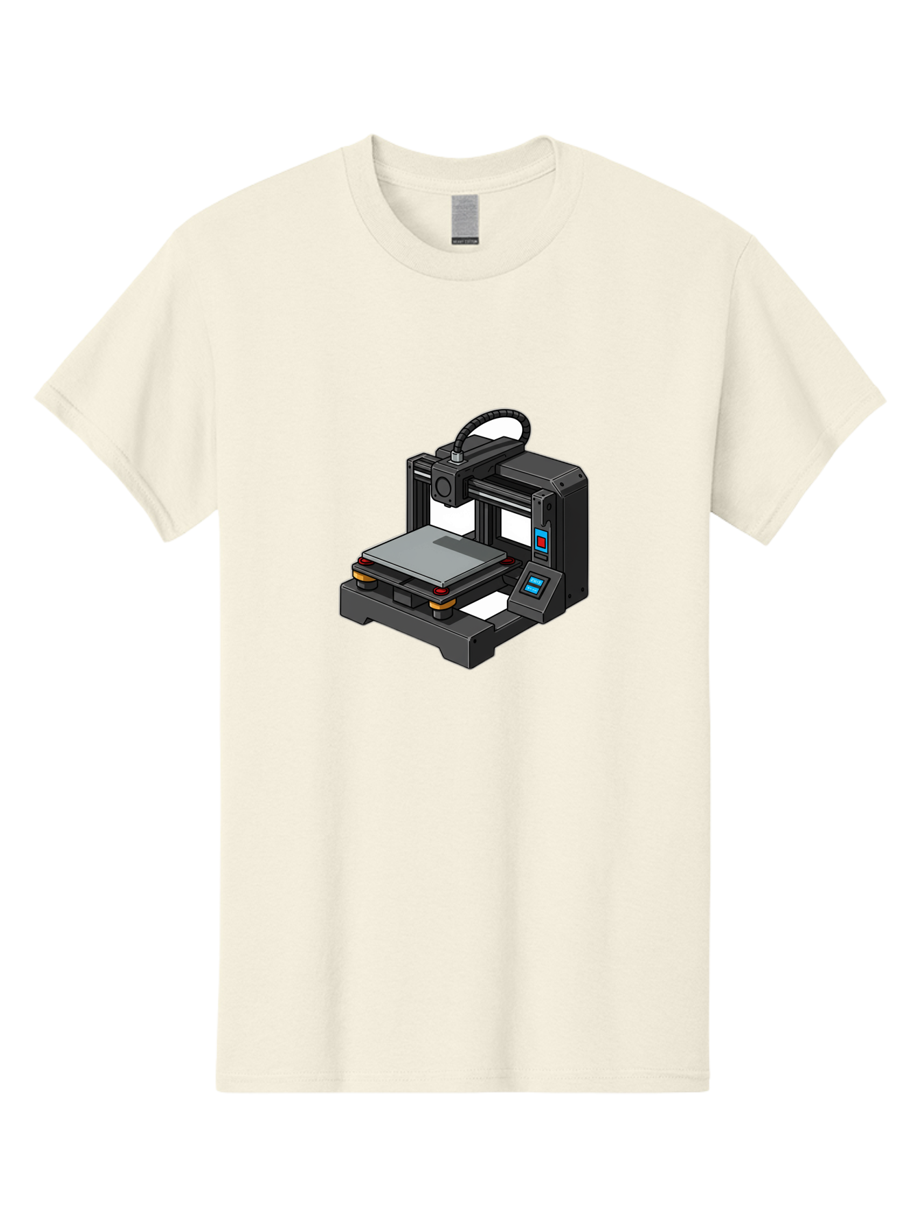 3D-Printer-32 Men'S Graphic Tee, 100% Cotton, Comfortable Casual Summer Wear, Machine Washable, 3D Printing Technology, Additive Manufacturing, Digital Fabrication, Rapid Prototyping, 3D Modeling, Printer Control Panel Baa027