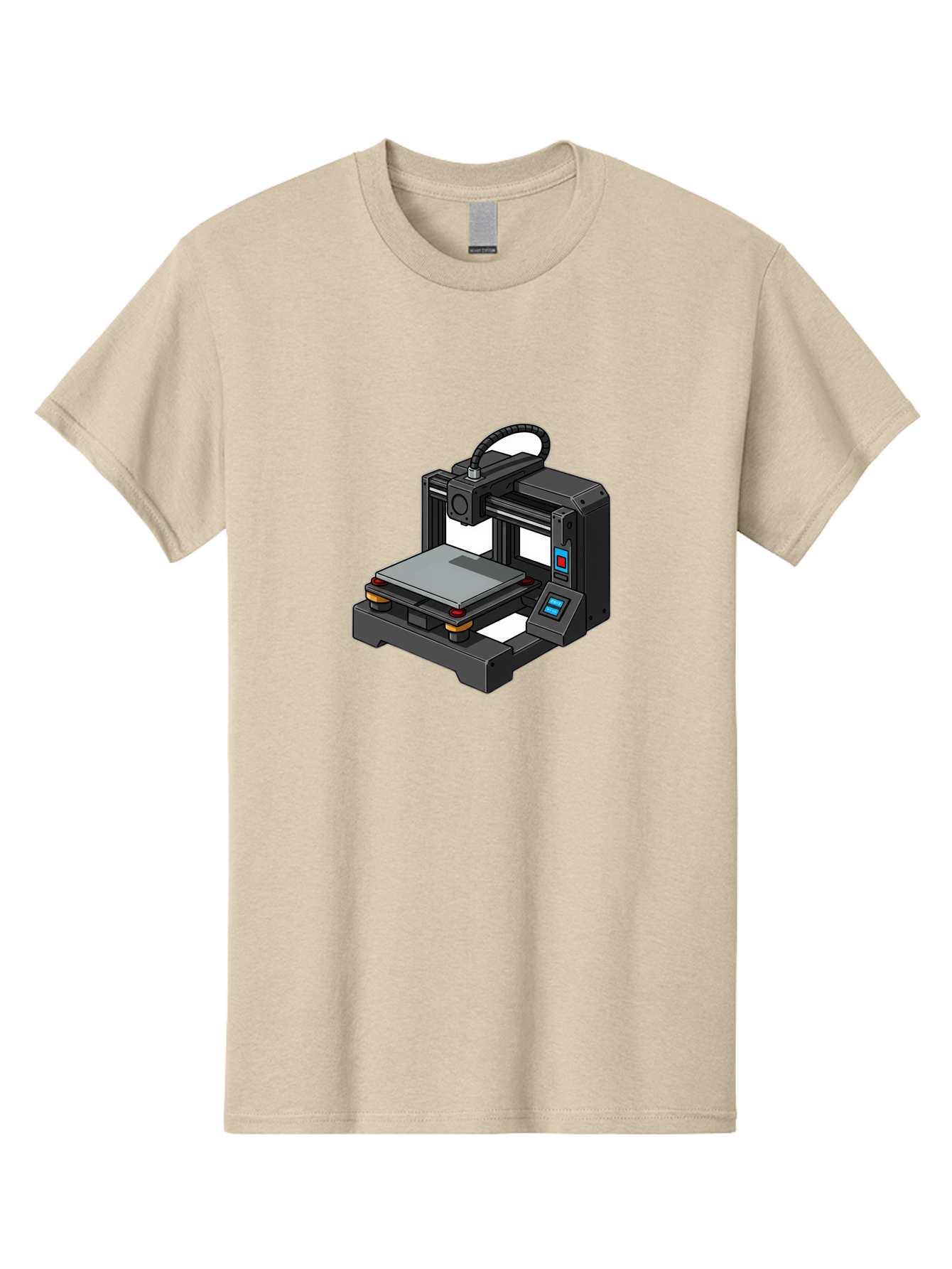 3D-Printer-32 Men'S Graphic Tee, 100% Cotton, Comfortable Casual Summer Wear, Machine Washable, 3D Printing Technology, Additive Manufacturing, Digital Fabrication, Rapid Prototyping, 3D Modeling, Printer Control Panel Baa027