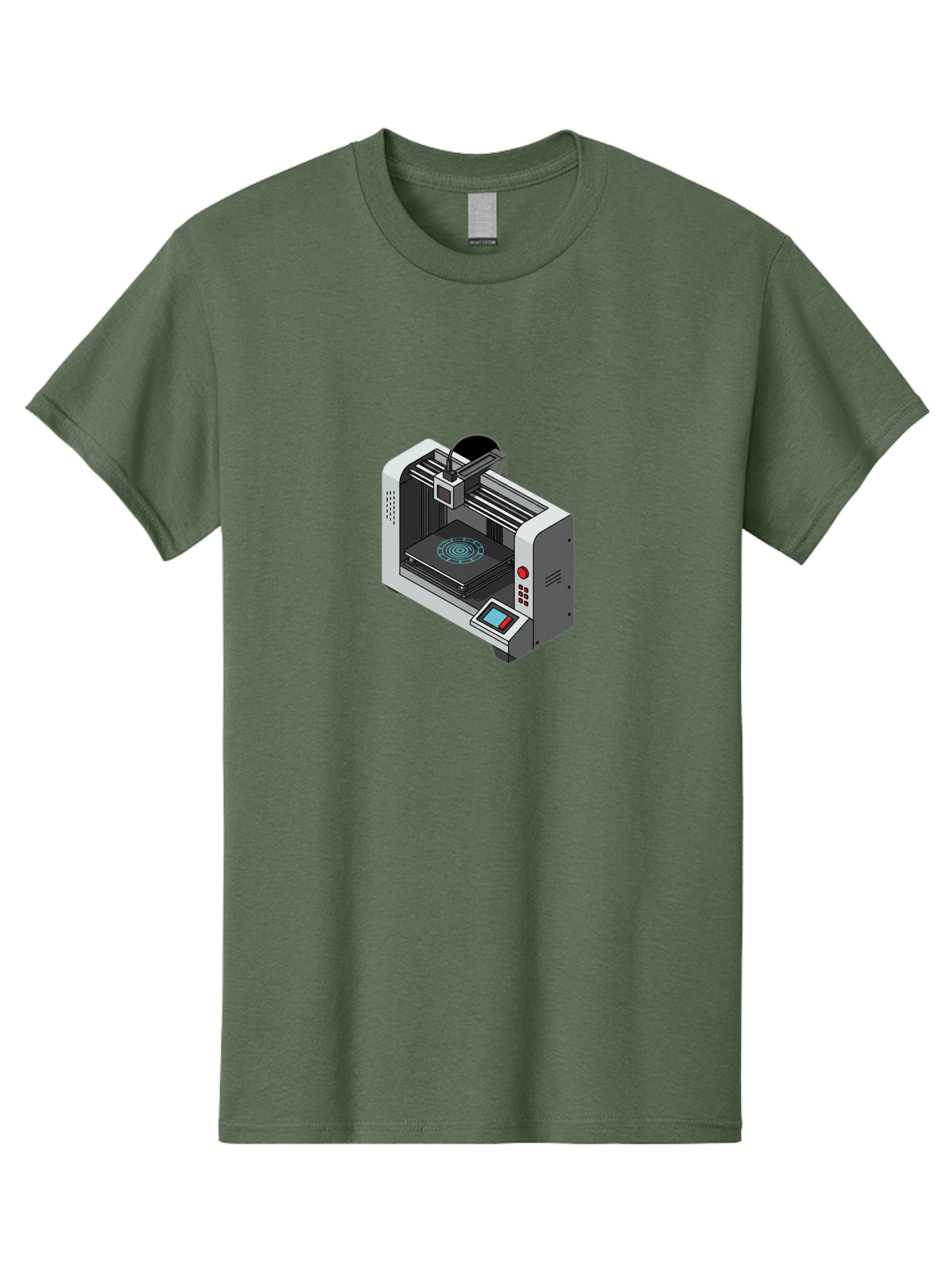 3D-Printer-33 Men'S Graphic Tee, 100% Cotton, Comfortable Casual Summer Wear, Machine Washable, 3D Printing Technology, Additive Manufacturing, Digital Fabrication, Rapid Prototyping, Industrial Design, Futuristic Machinery, Baa028